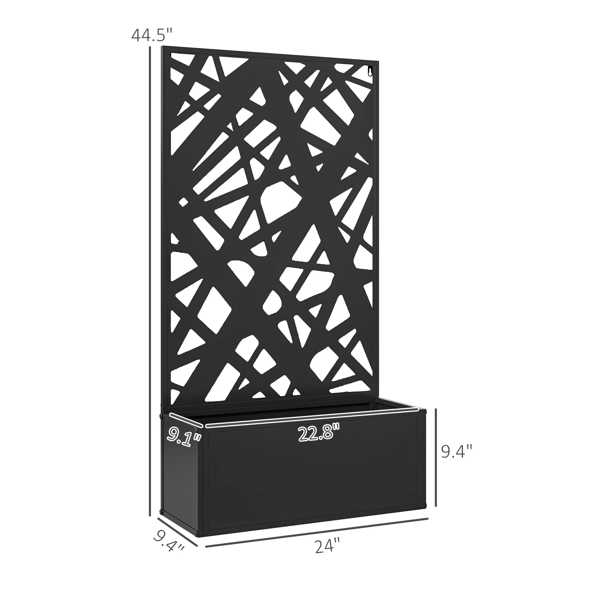 Metal Raised Garden Bed with Trellis Privacy Panel, Irregular Line Cut-Out - Image 5