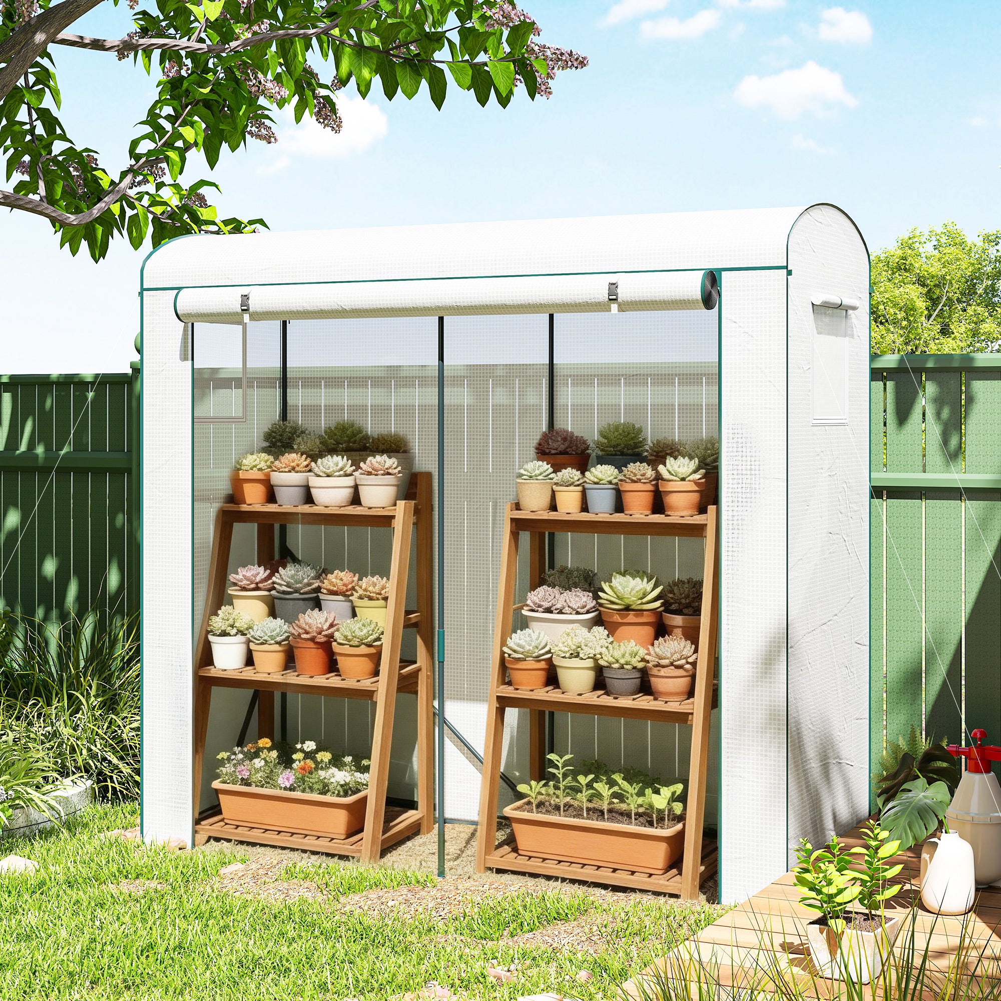 78.7" x 29.5" x 74" Mini Greenhouse, White - Image 11