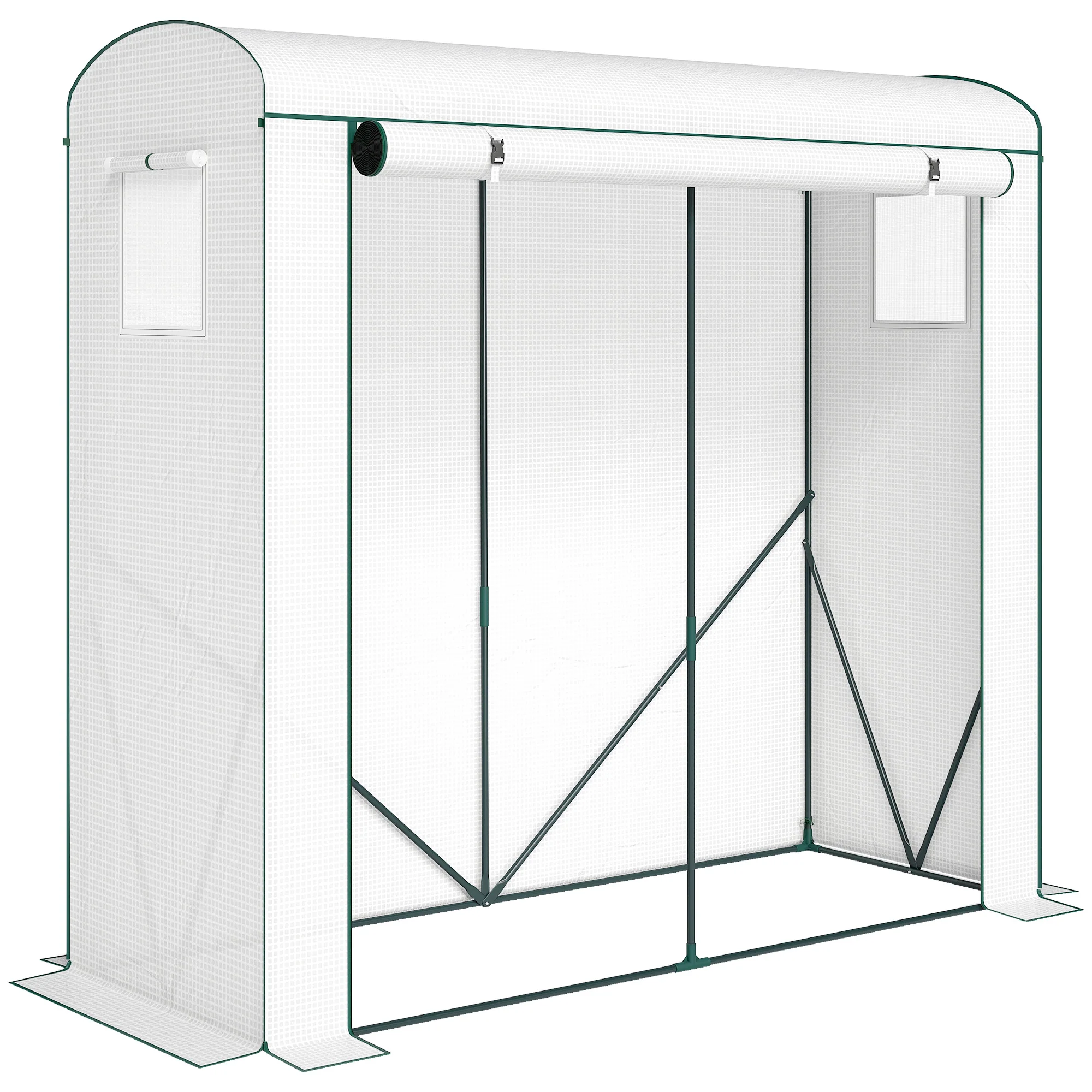 78.7" x 29.5" x 74" Mini Greenhouse, White - Image 12