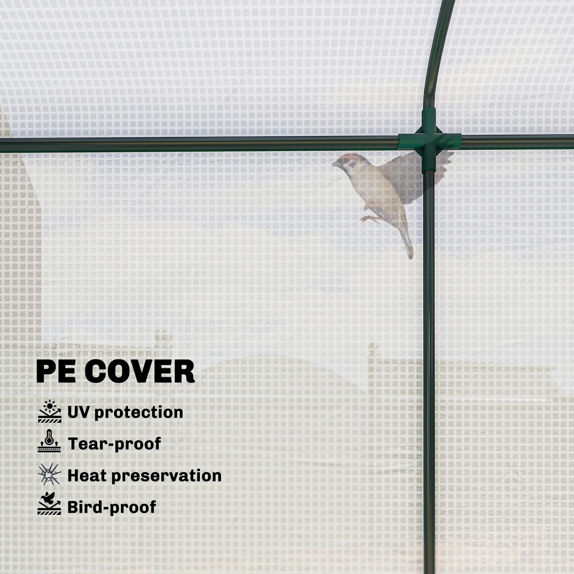 78.7" x 29.5" x 74" Mini Greenhouse, White - Image 7