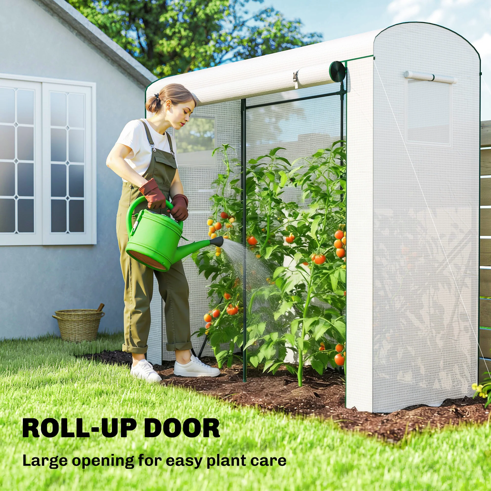 78.7" x 29.5" x 74" Mini Greenhouse, White - Image 8