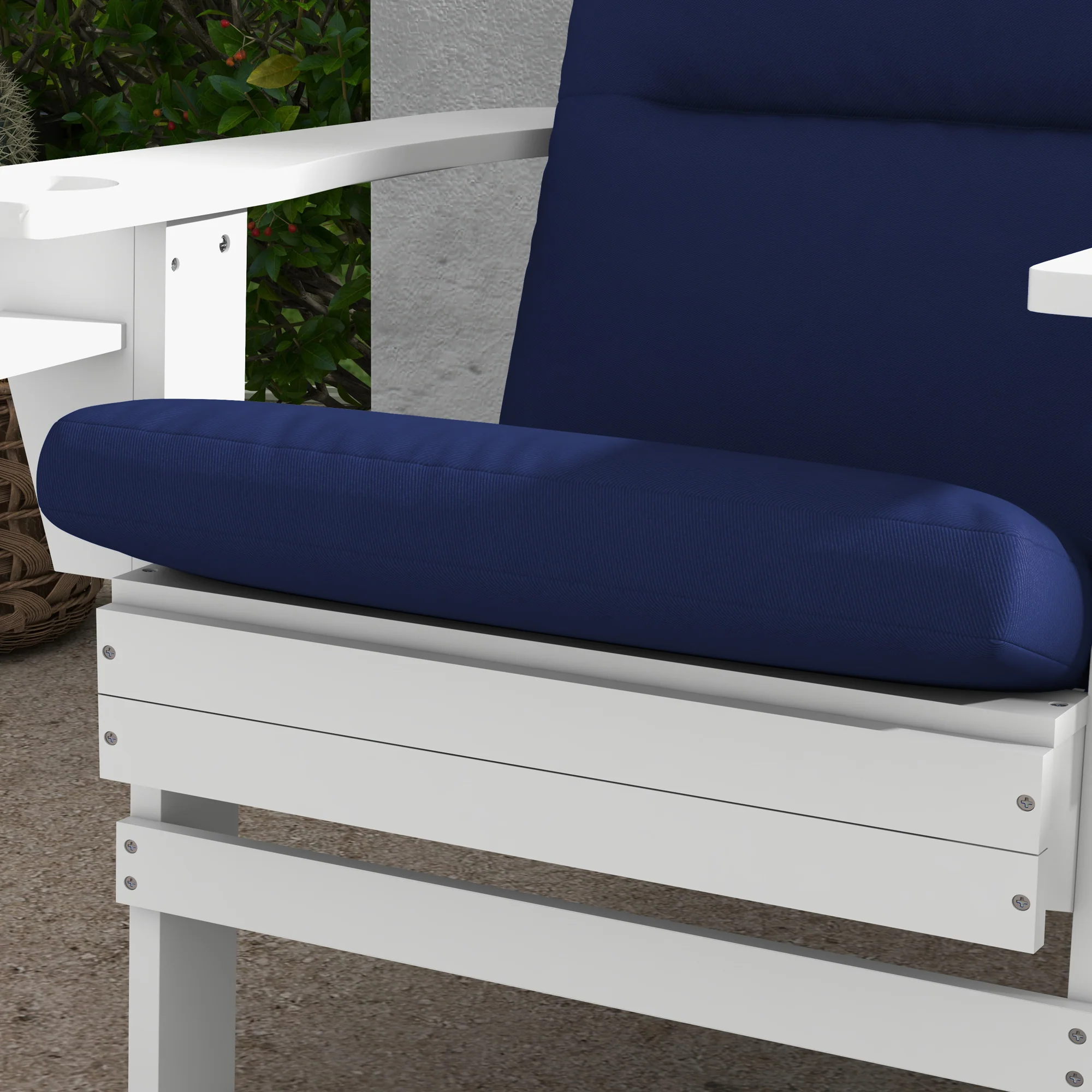 Patio Chair Cushion for Adirondack Chairs Replacement Cushion with Back and Ties, Blue - Image 11