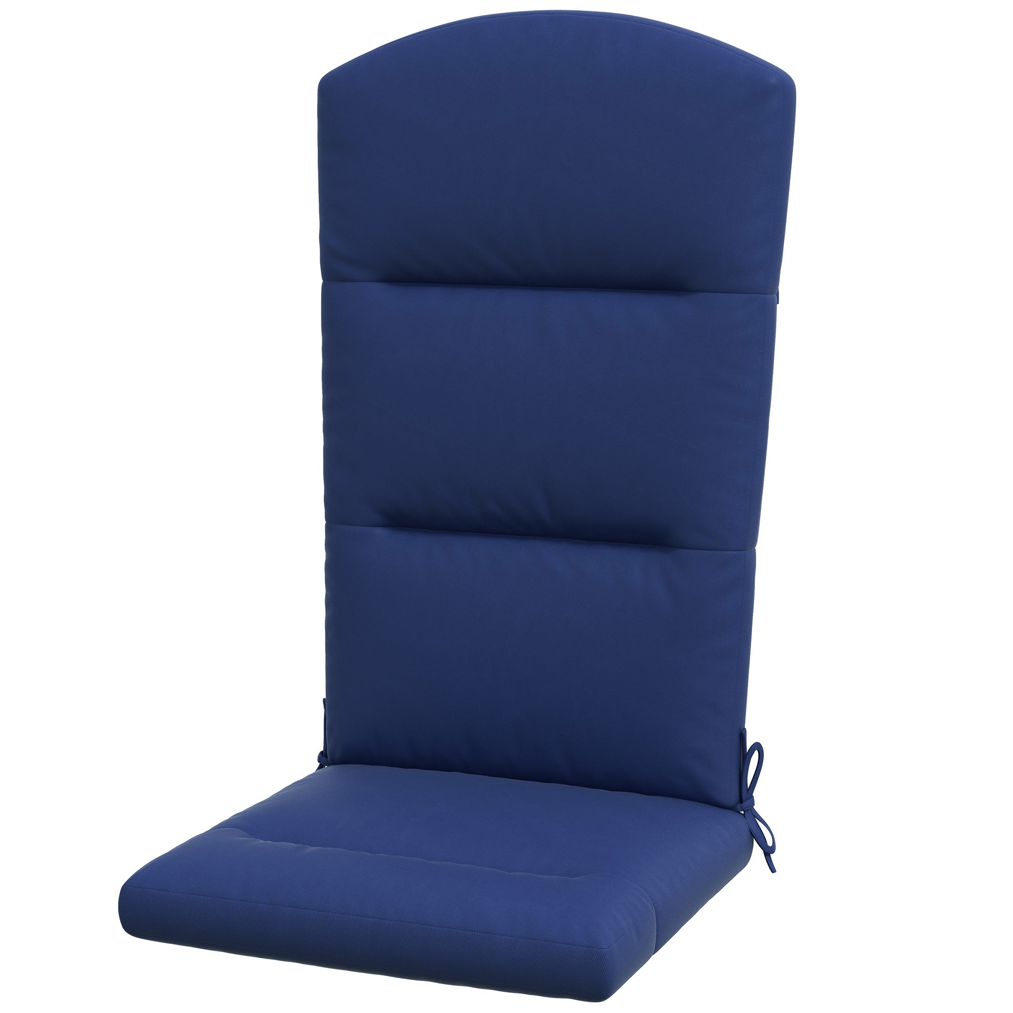 Patio Chair Cushion for Adirondack Chairs Replacement Cushion with Back and Ties, Blue - Image 2