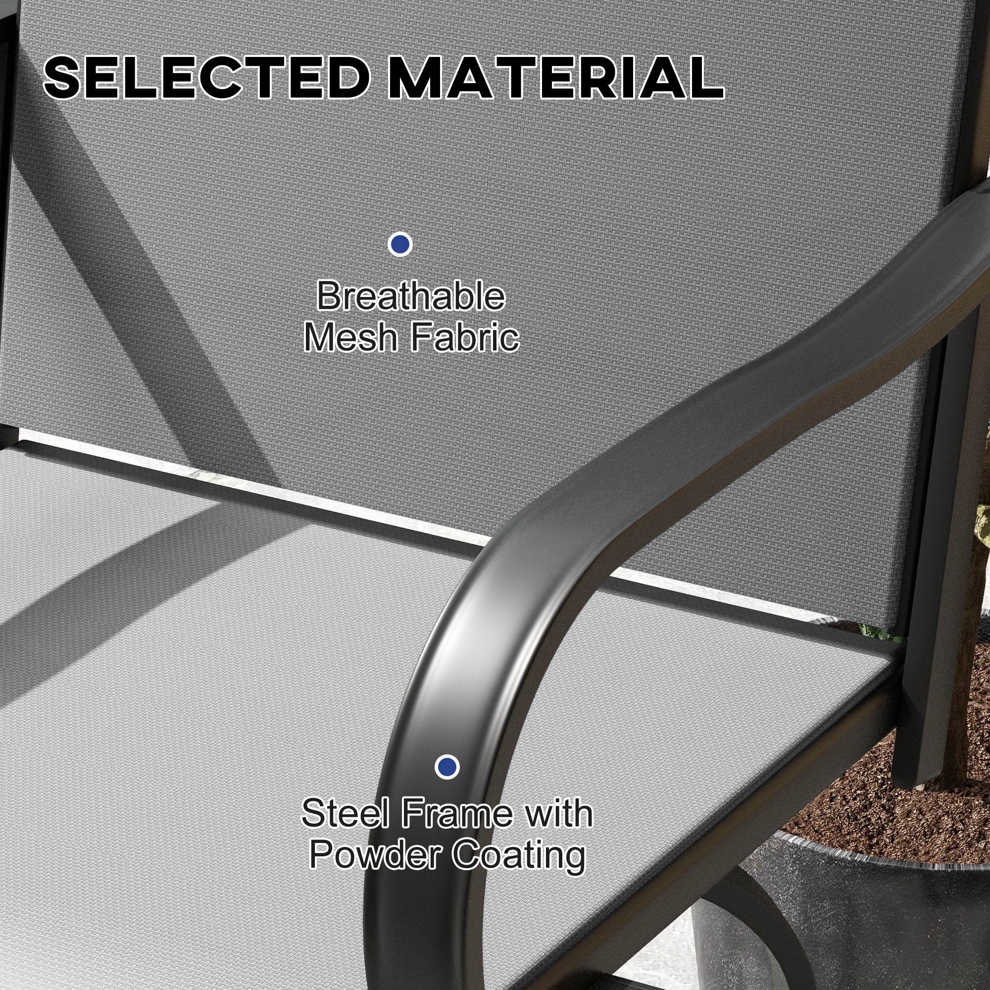 2 Pieces Outdoor Bar Stools, 360° Swivel Bar Height Chairs, 26.8" x 29.5" x 48.4", Grey - Image 8