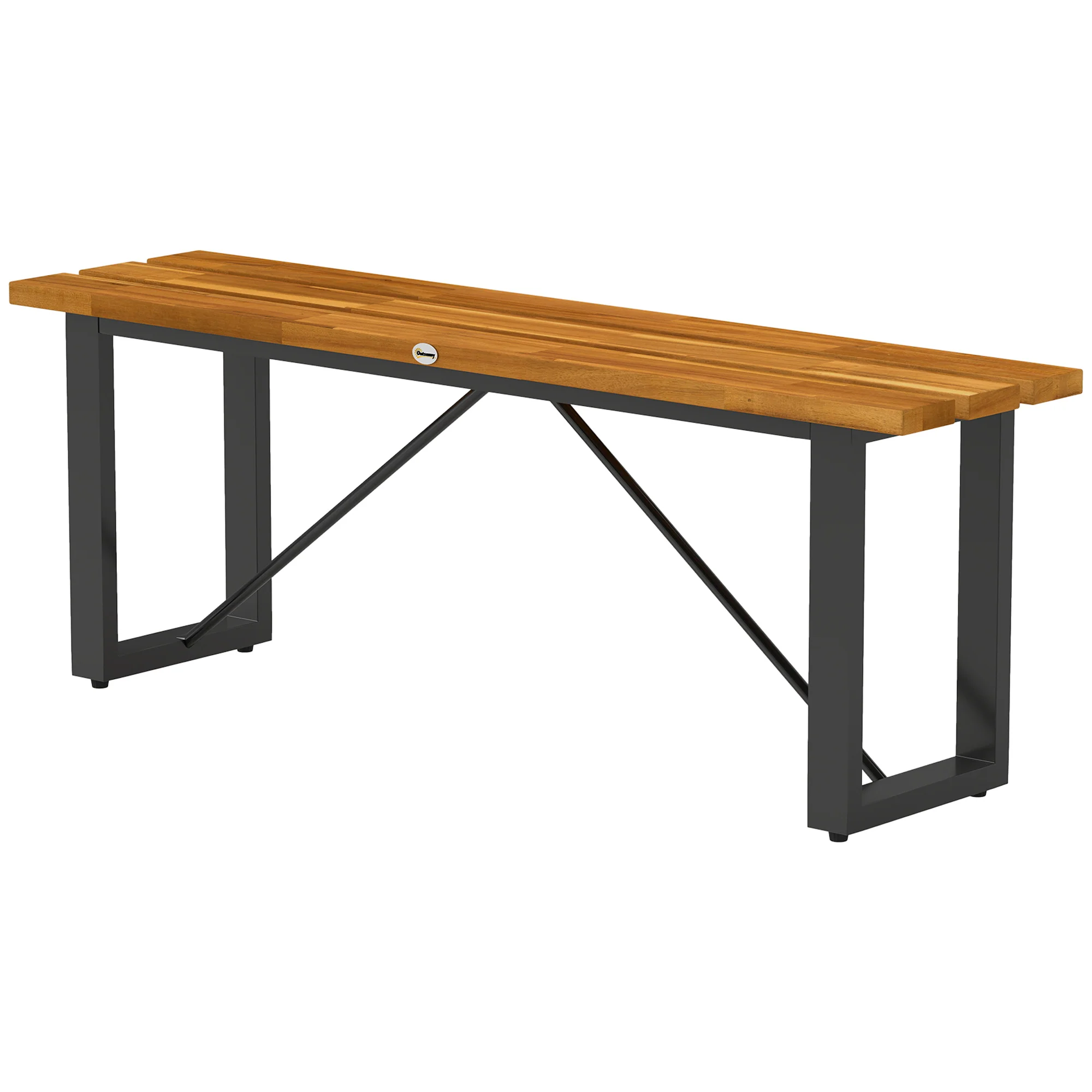 47" 2-Person Acacia Wood Outdoor Bench, Teak - Image 2