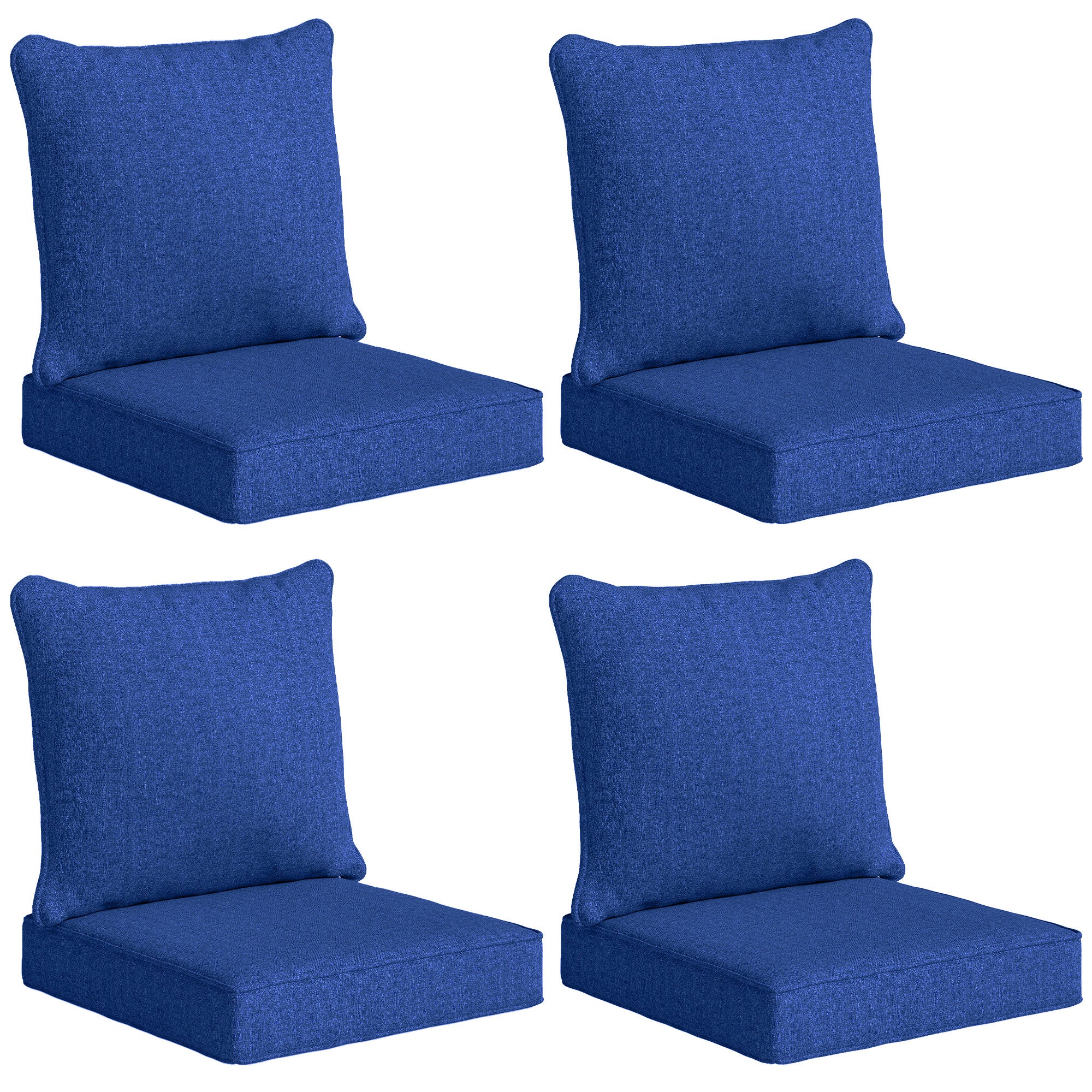 Set of 4 Outdoor Chair Cushions, 24" x 24", Navy Blue