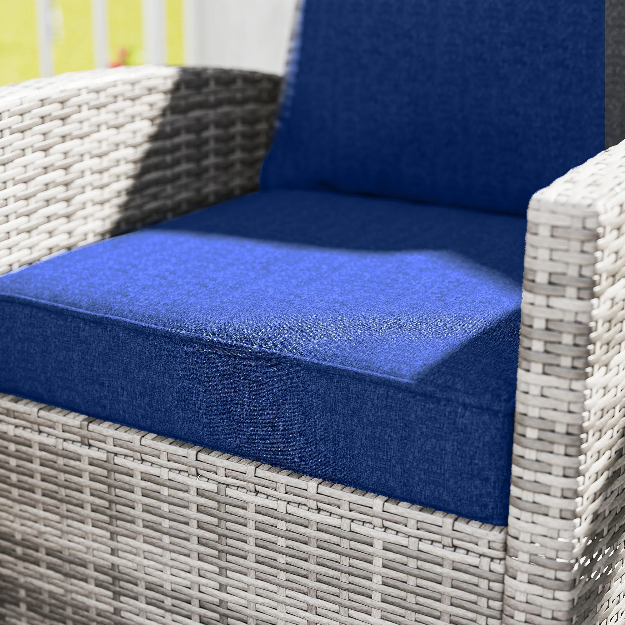 Set of 4 Outdoor Chair Cushions, 24" x 24", Navy Blue - Image 11