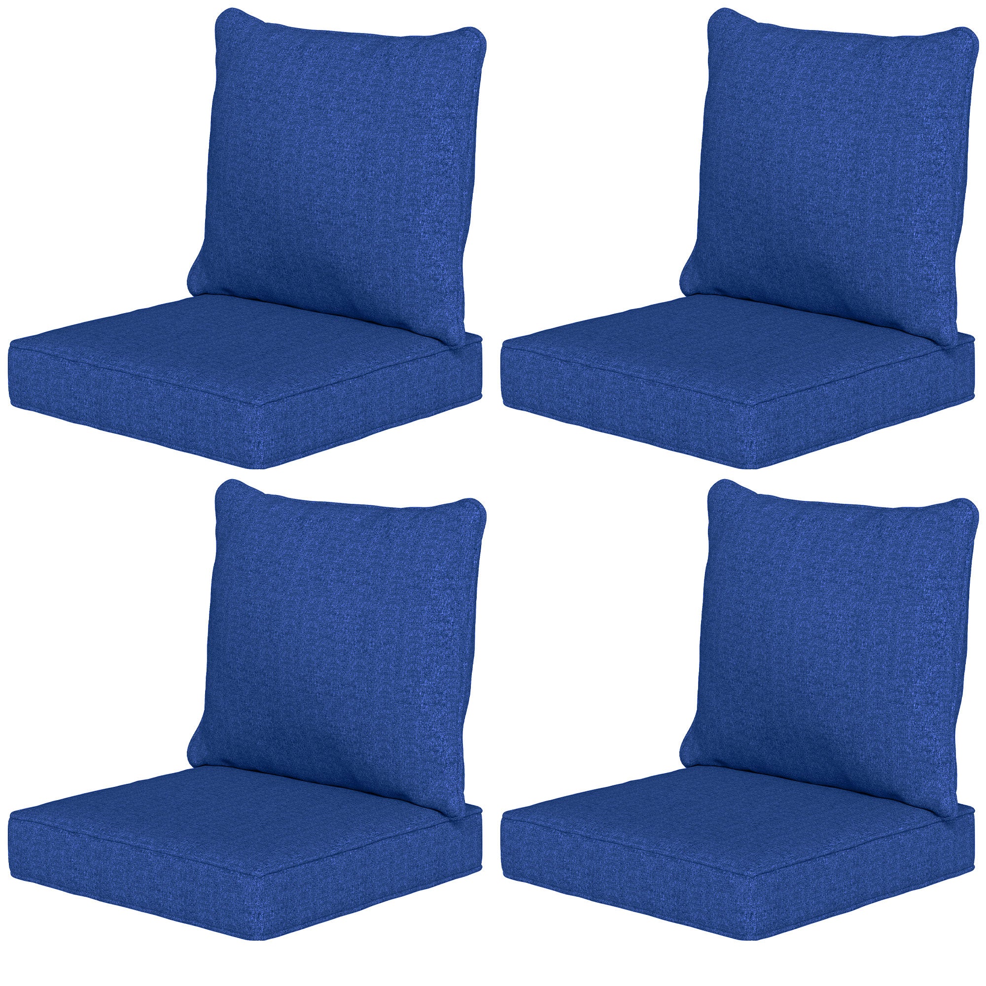 Set of 4 Outdoor Chair Cushions, 24" x 24", Navy Blue - Image 2