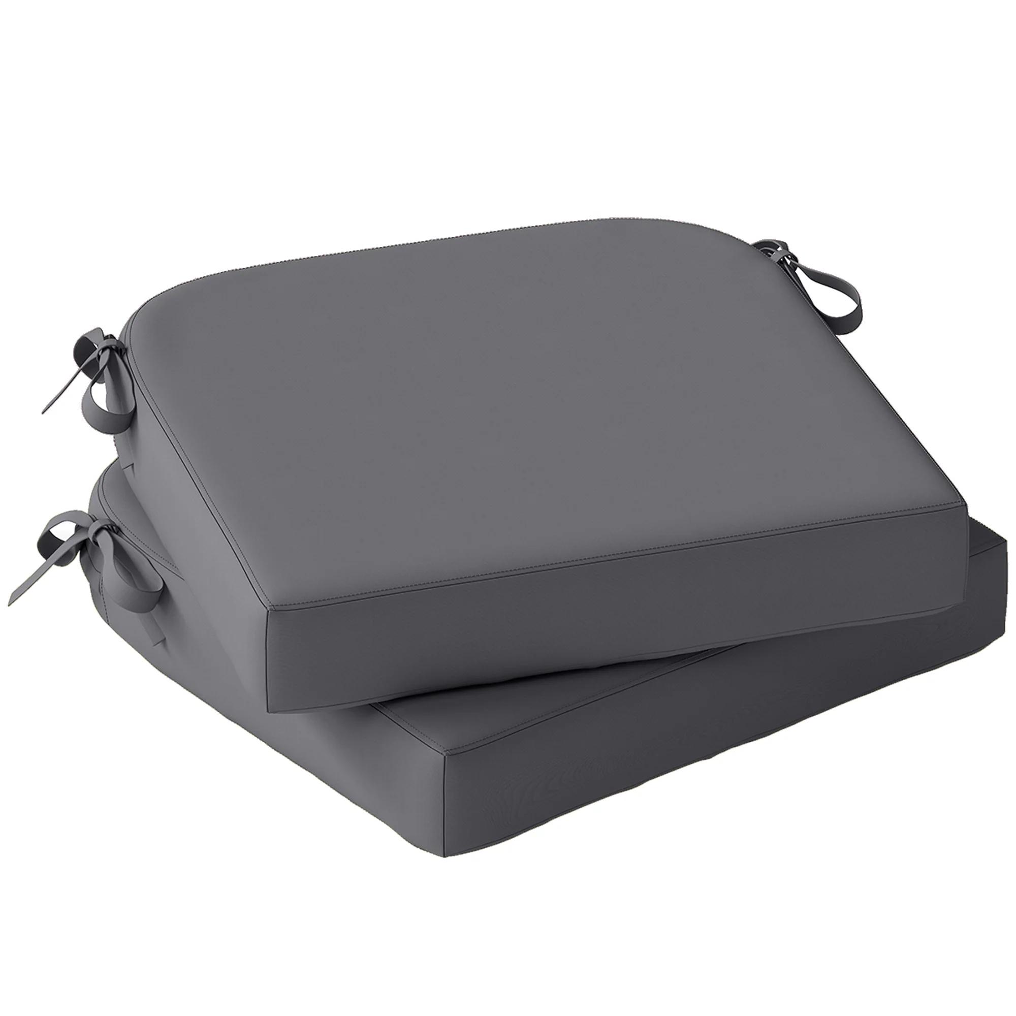 Set of 2 Outdoor Chair Seat Cushions, 40 x 40 cm, Dark Grey - Image 12