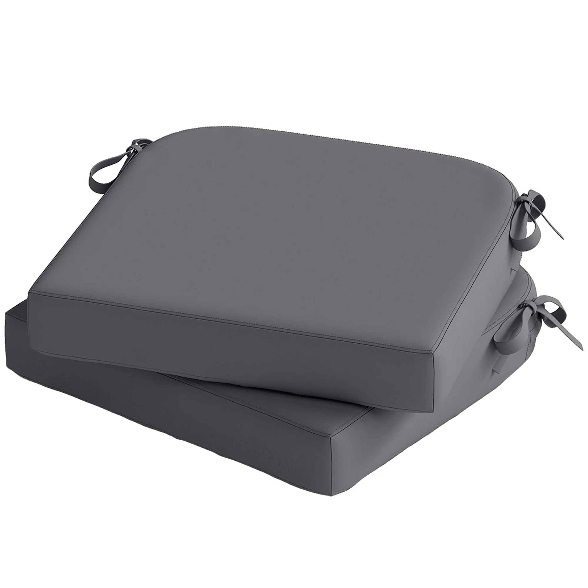 Set of 2 Outdoor Chair Seat Cushions, 40 x 40 cm, Dark Grey - Image 2