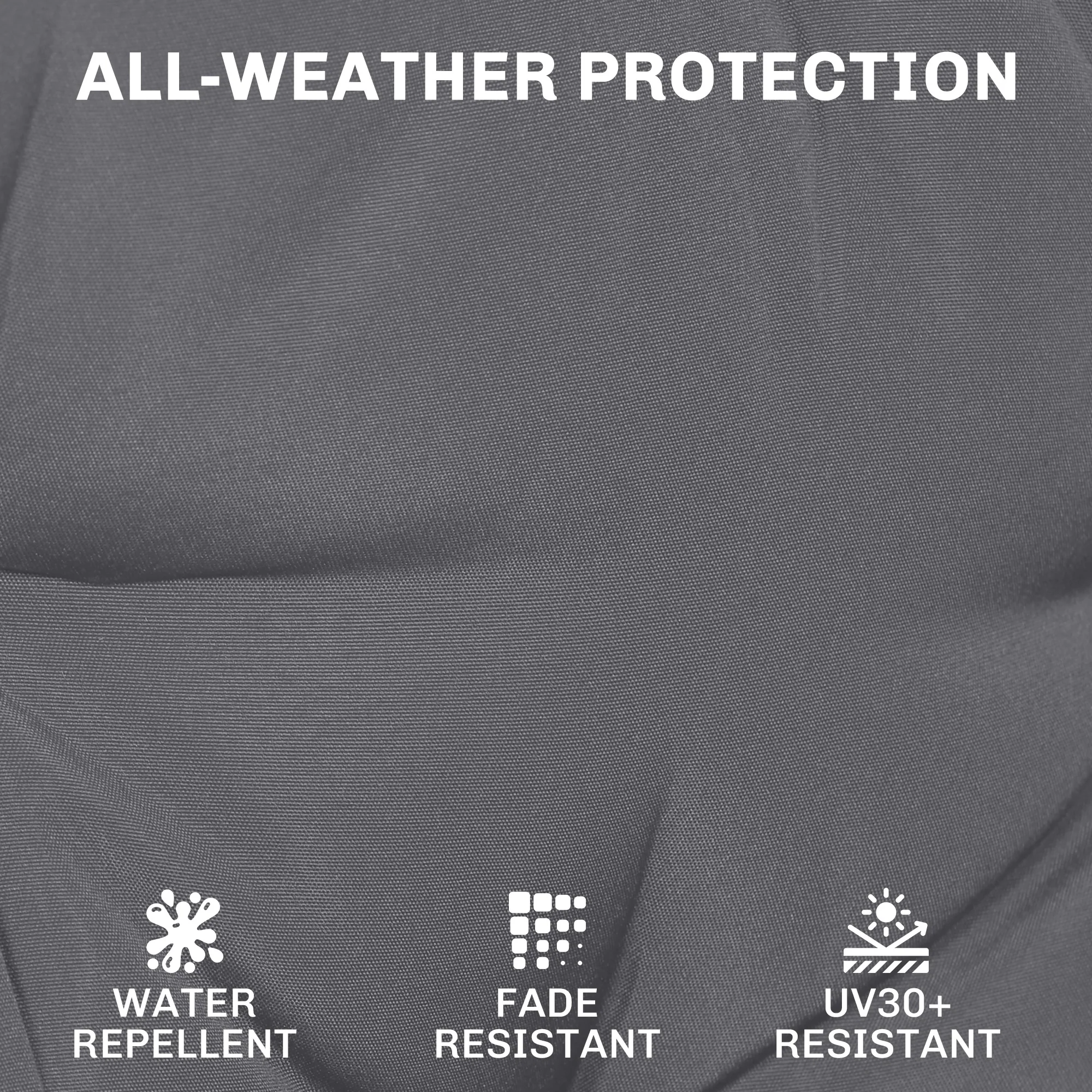 Set of 2 Outdoor Chair Seat Cushions, 40 x 40 cm, Dark Grey - Image 7