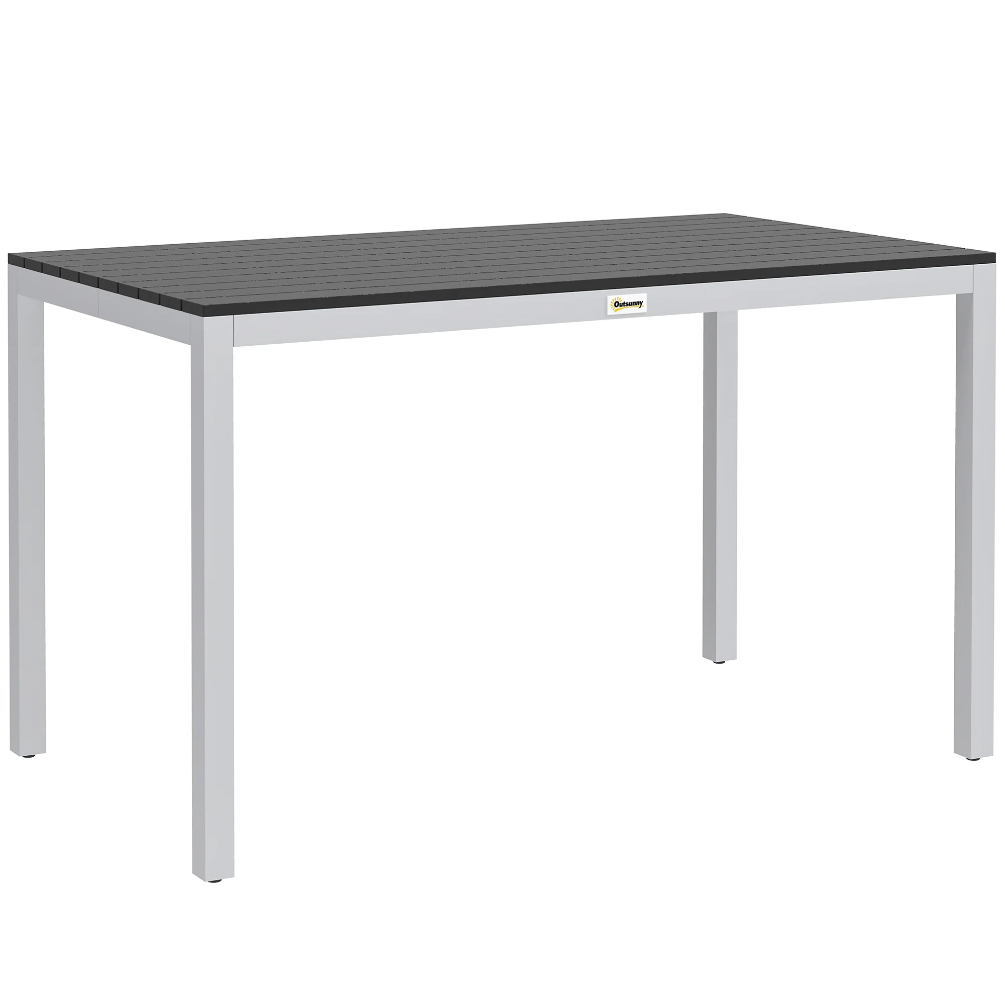 Outdoor Rust-Resistant Dining Table for 4-6 with Slatted Top, Easy Maintenance, Black - Image 12