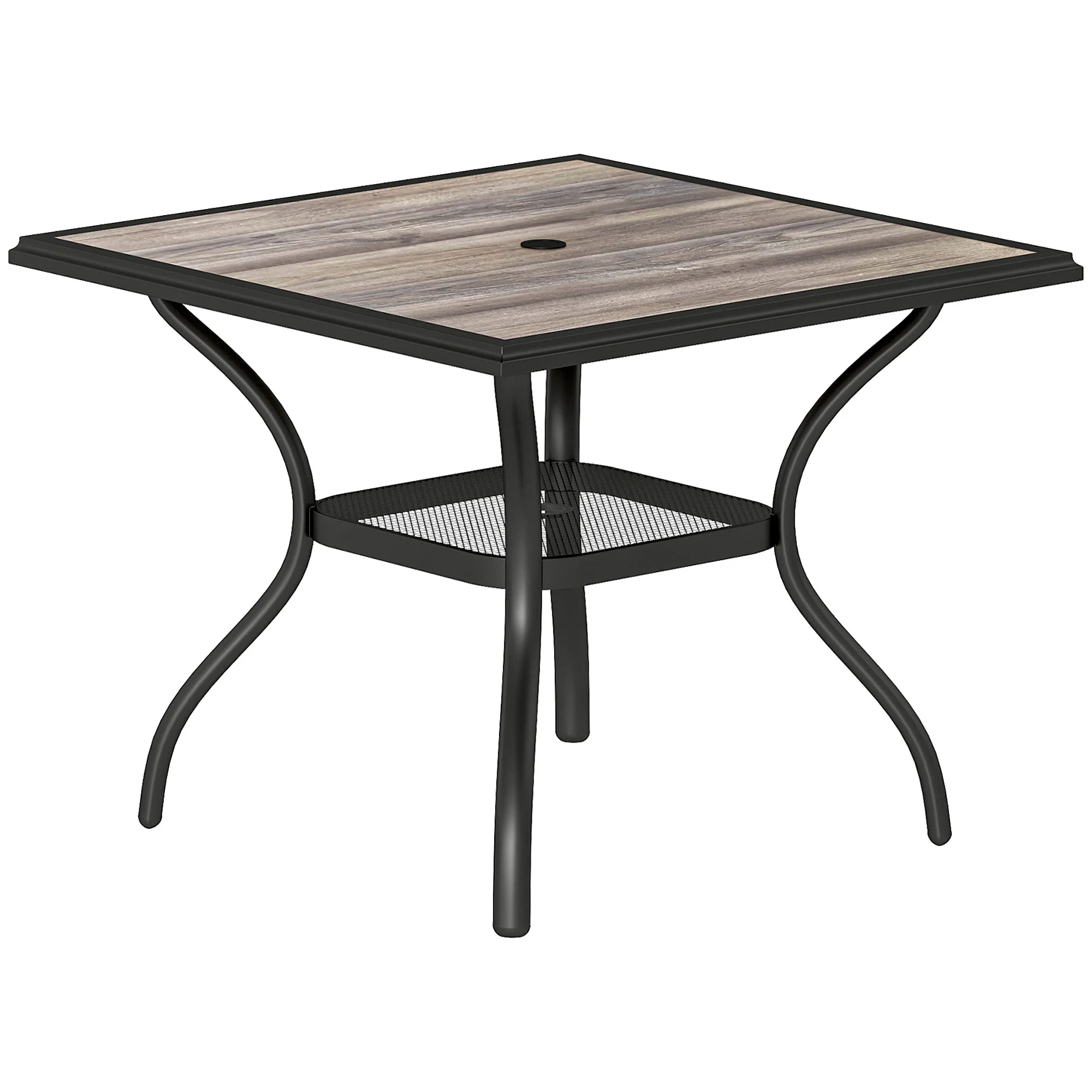 37" Square Outdoor Dining Table with Umbrella Hole, Gray - Image 12