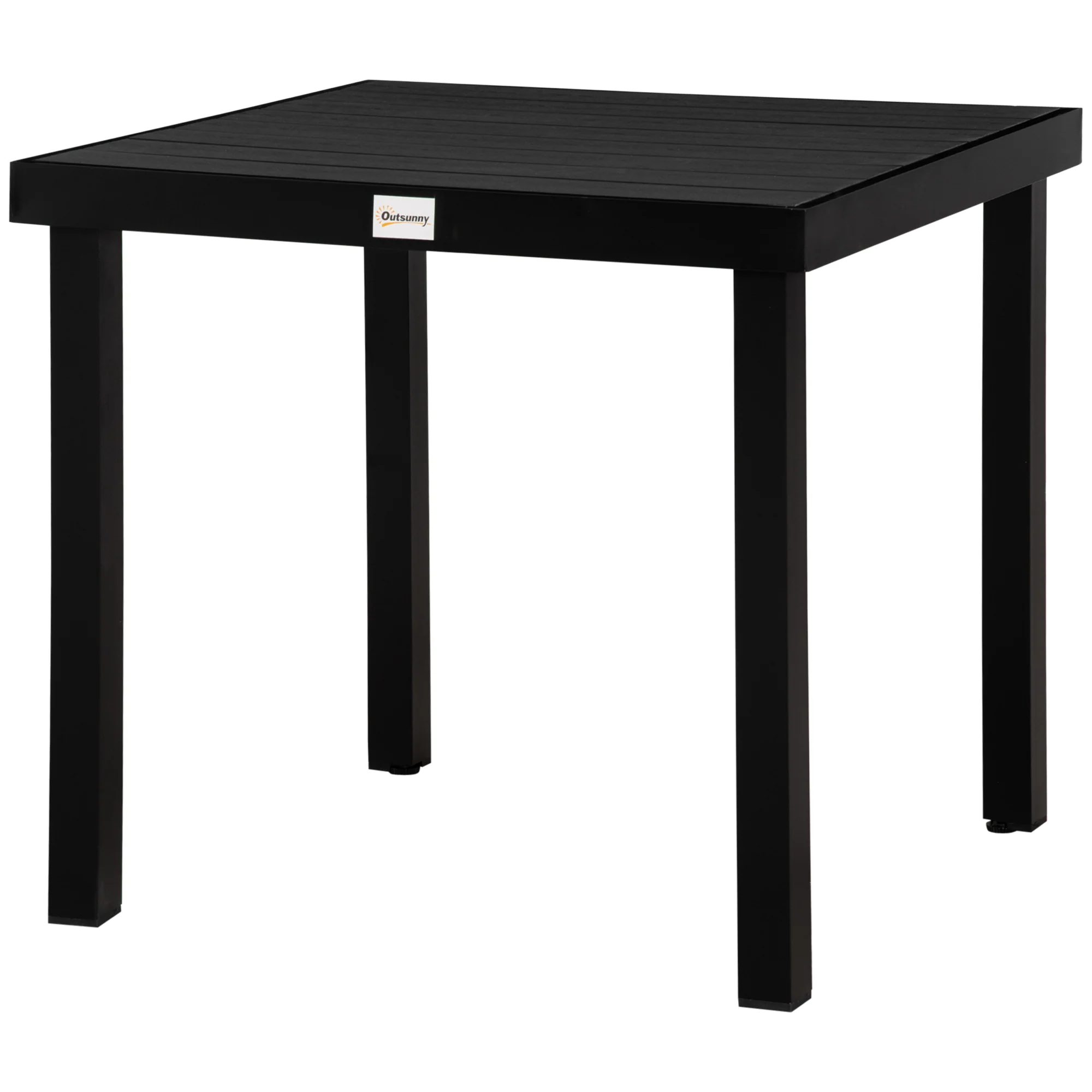 Patio Dining Table for 4, Square Aluminum Outdoor Table for Garden Lawn Backyard, Black - Image 2