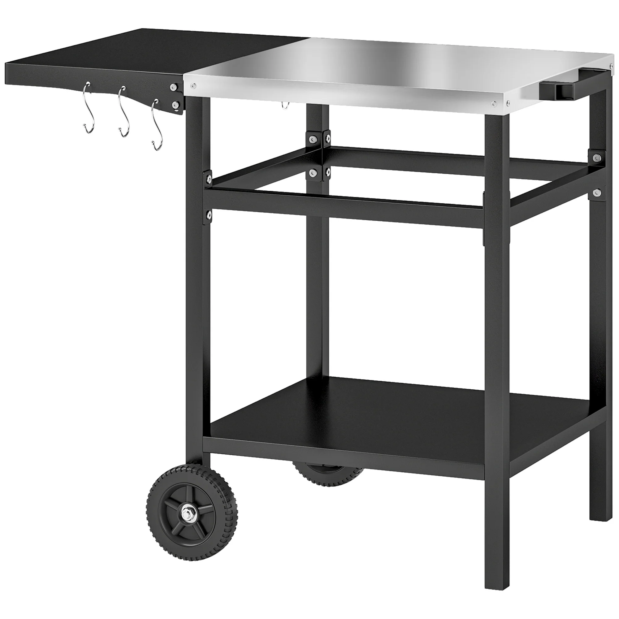 67-Qt Patio Cooler Cart with Shelf & Wheels, Grey - Image 12