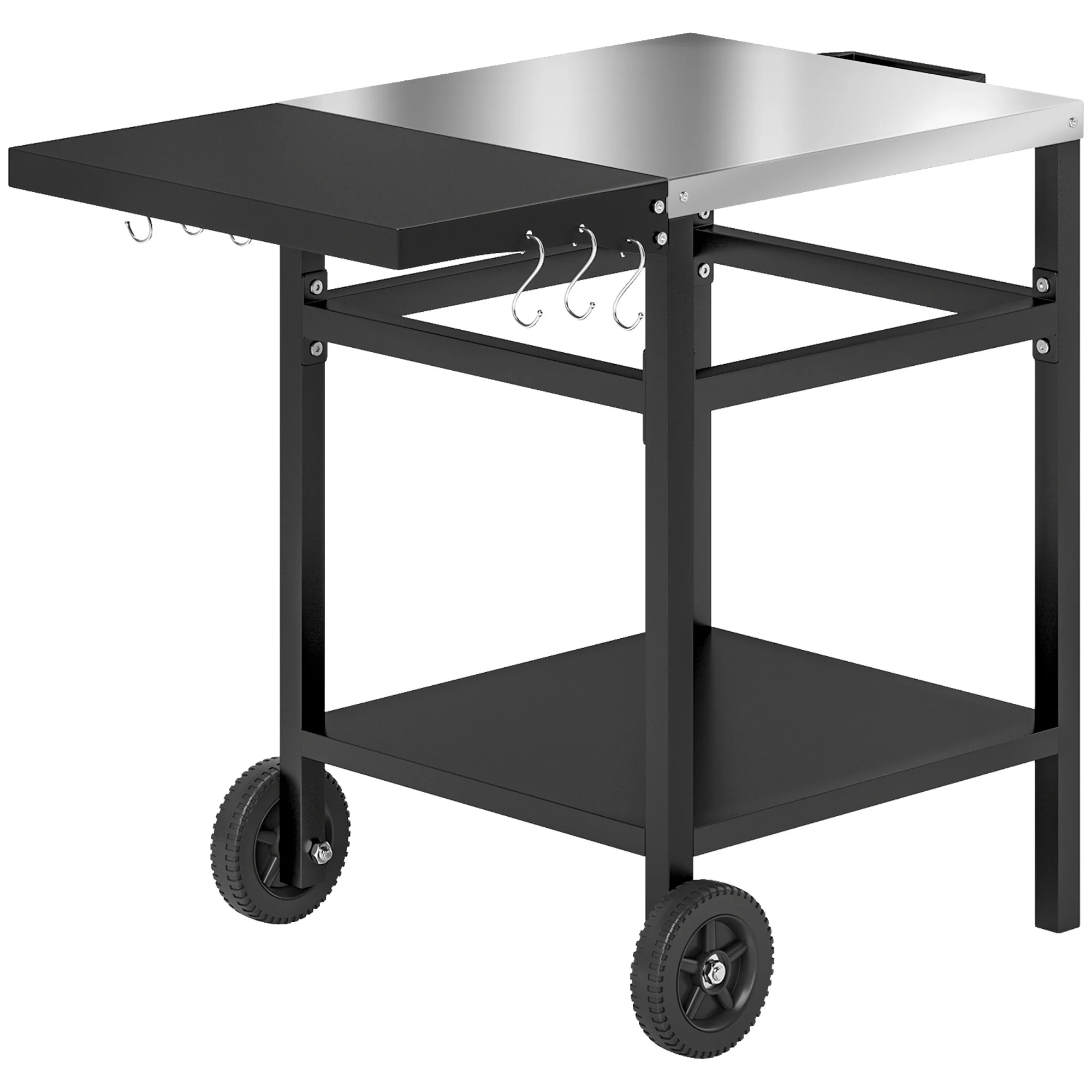67-Qt Patio Cooler Cart with Shelf & Wheels, Grey - Image 2