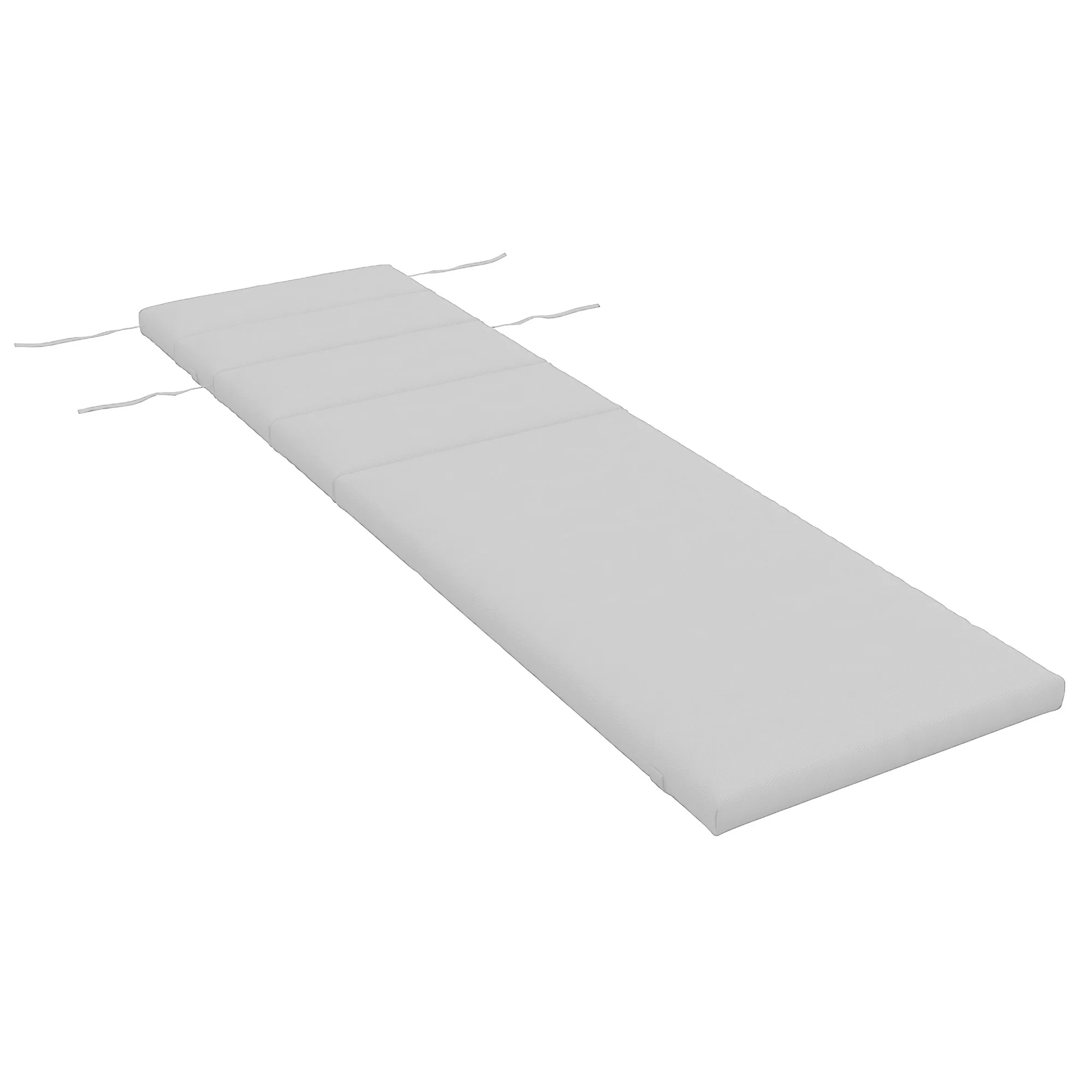 Patio Chaise Lounge Chair Cushion Replacement Lounger Pads w/ Headrest & Ties, Light Grey