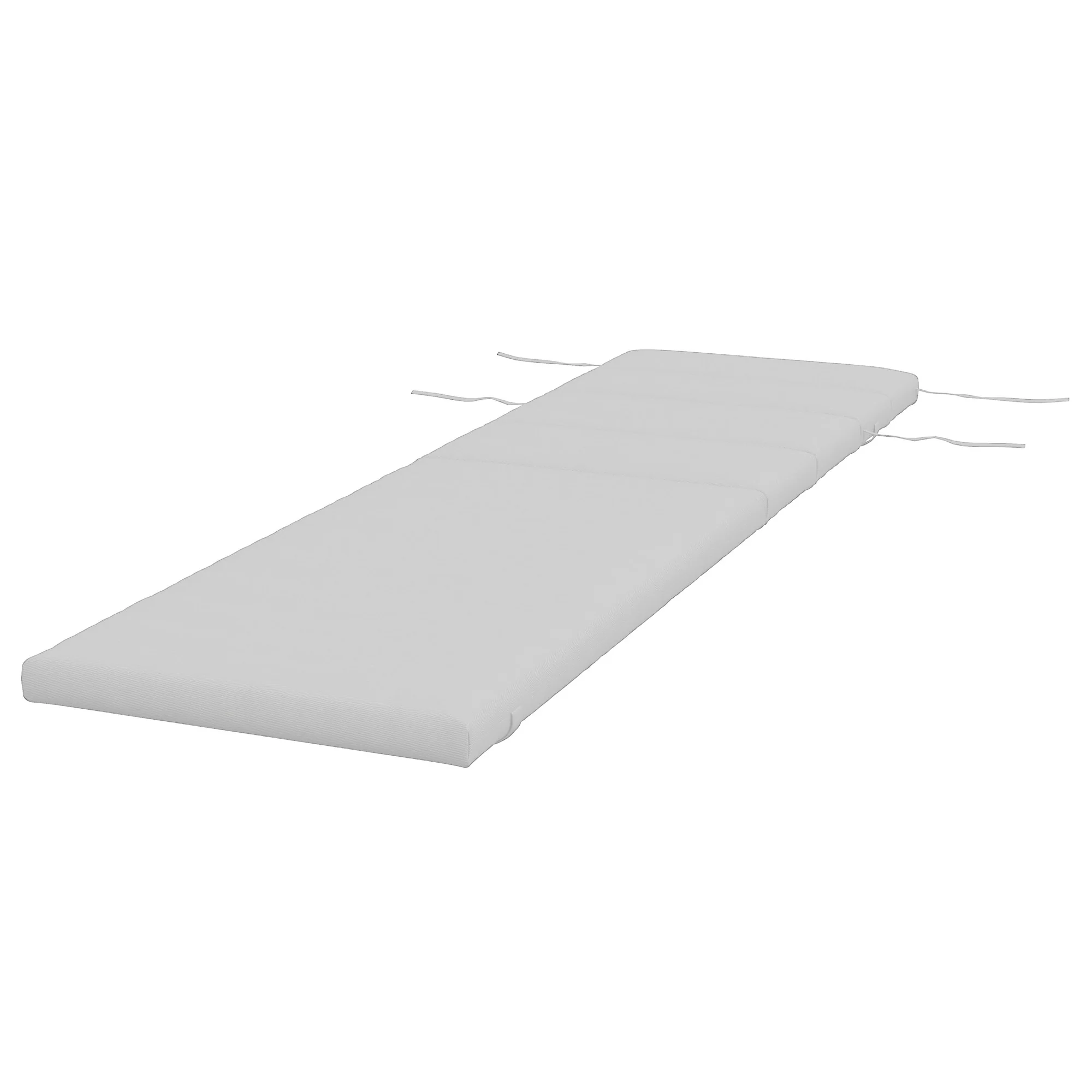 Patio Chaise Lounge Chair Cushion Replacement Lounger Pads w/ Headrest & Ties, Light Grey - Image 2