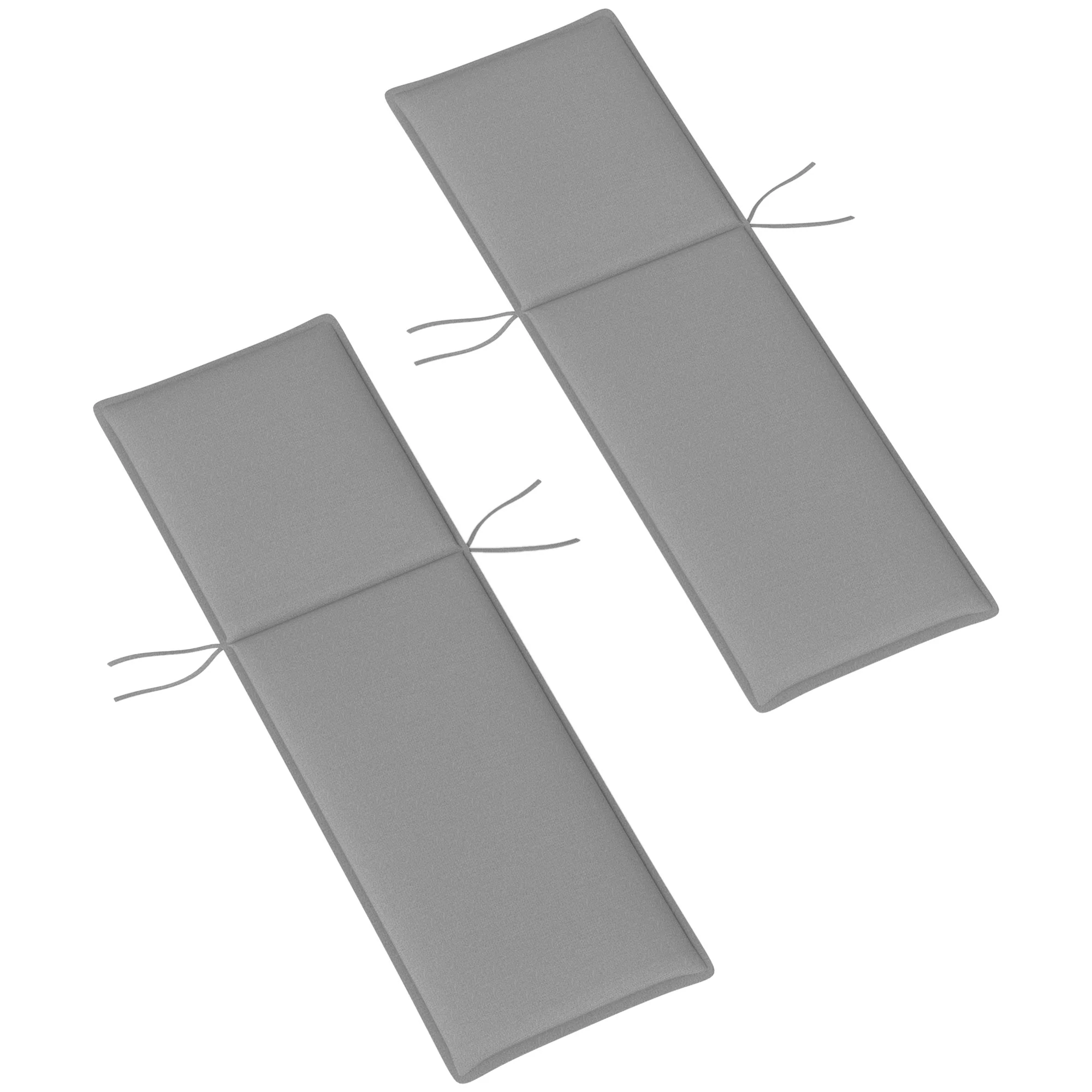 2-Piece Outdoor Lounge Chair Cushions, 76" x 23", Gray - Image 2