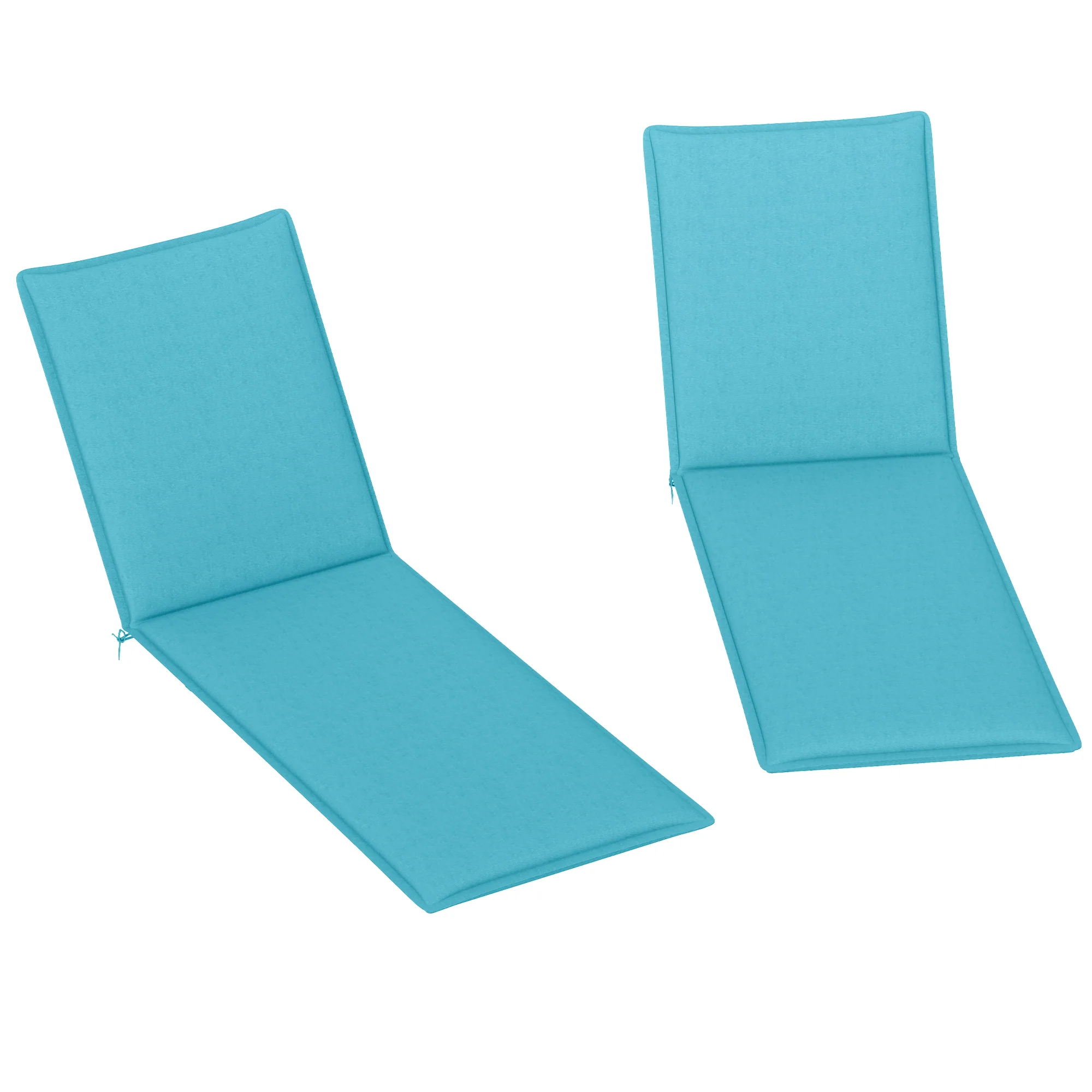 2-Piece Outdoor Lounge Chair Cushions, 76" x 23", Light Blue - Image 12