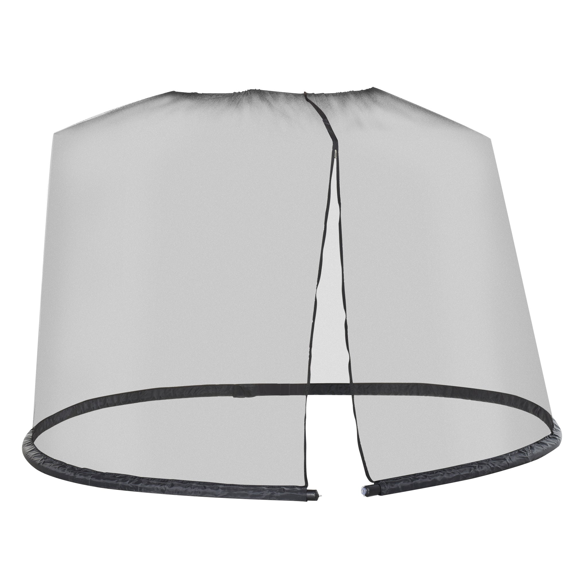 7.5FT Umbrella Mosquito Net with Zippered Door, Black - Image 2