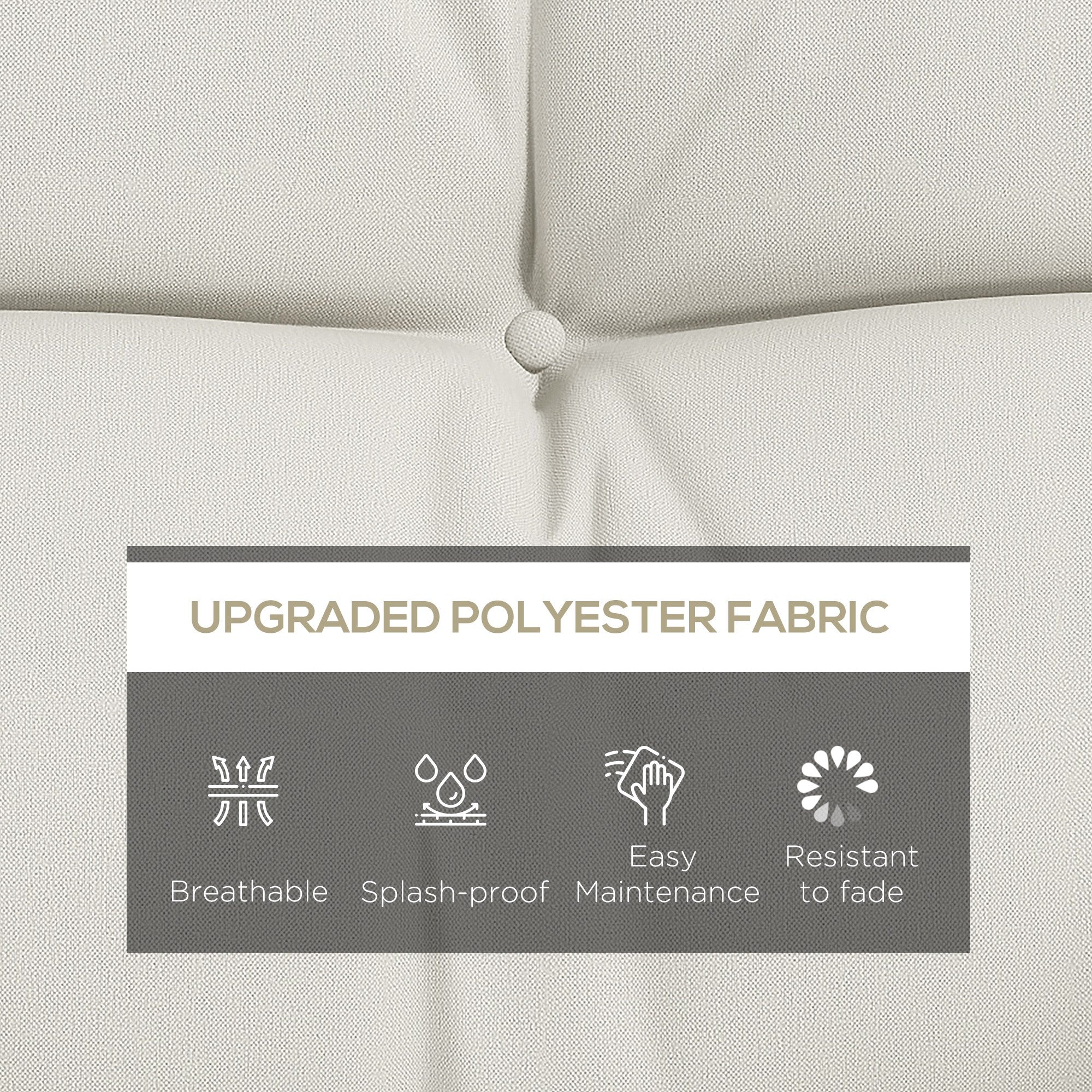 Back and Seat Cushion Replacement w/ 2 Pillows for 3-Seater Chair, Swing, Sofa, White - Image 6