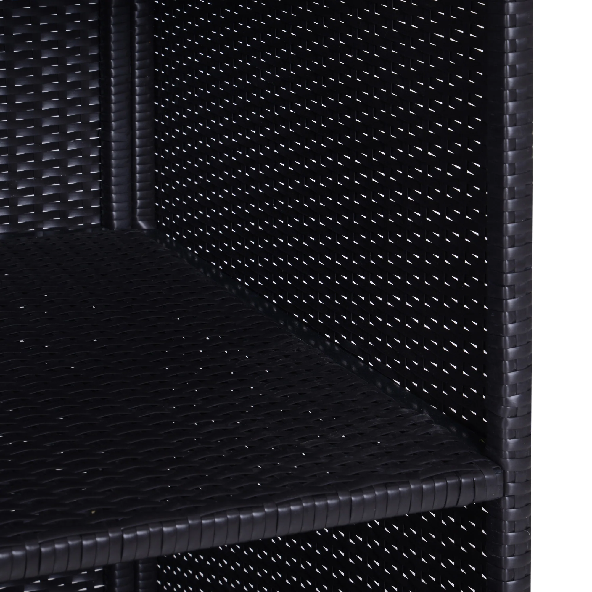 Outdoor Rattan Wicker  Storage Organizer w/ Shelf & Drawer for Poolside, Dark Brown - Image 10