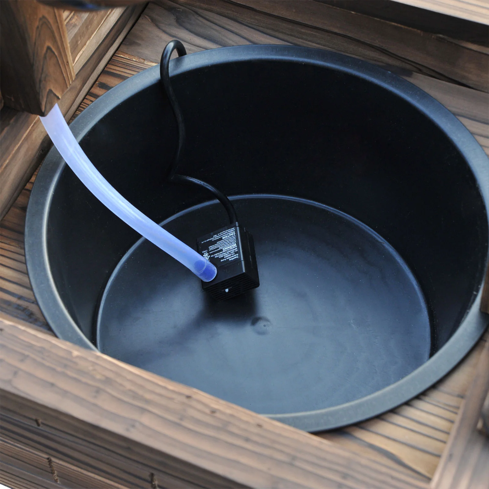 Outdoor Wooden Wishing Well Fountain w/ Adjustable Water Flow Rate & Electric Pump - Image 10