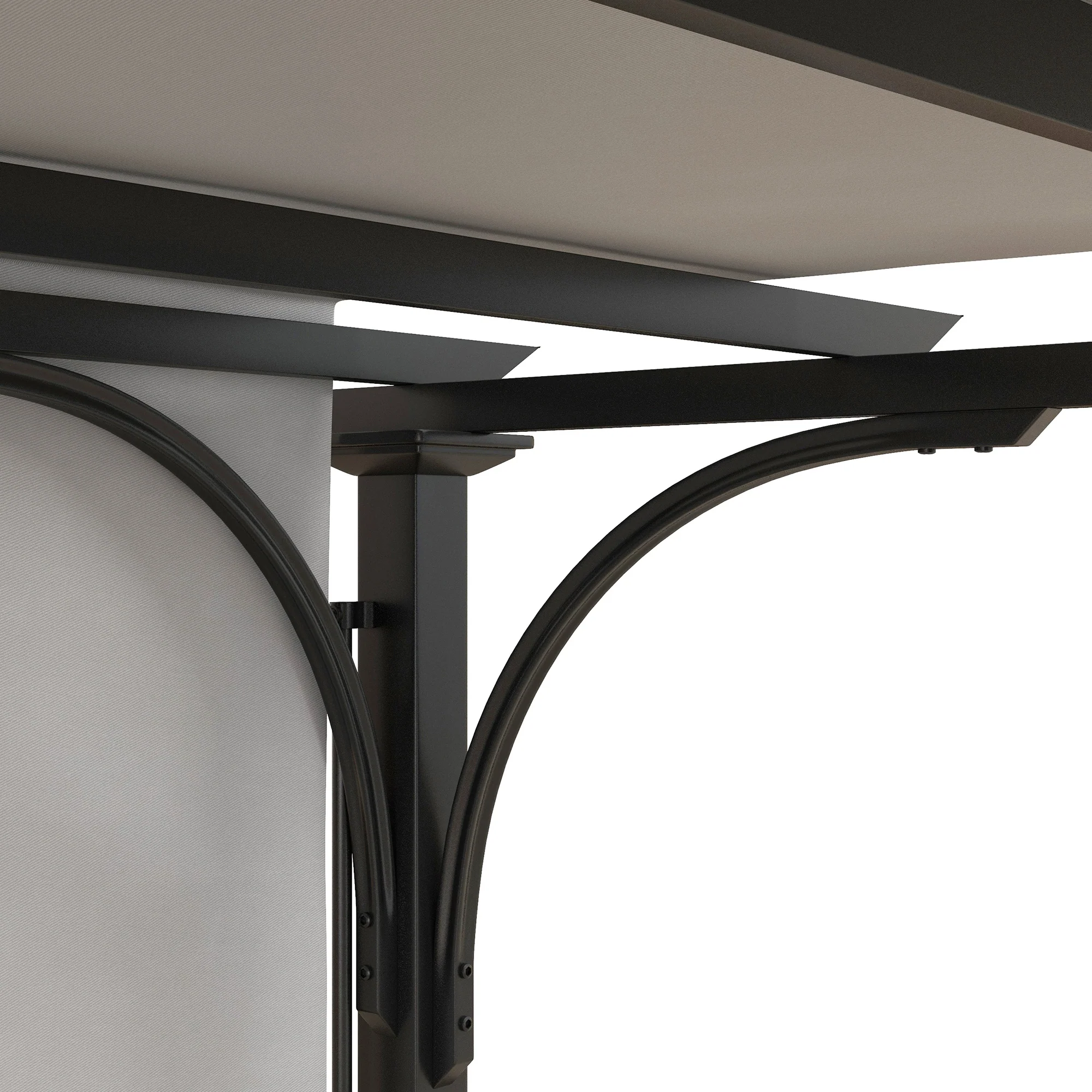10' x 10' Patio Pergola, Weather-Resistant Steel Frame, Sun Shade Canopy, White - Image 9