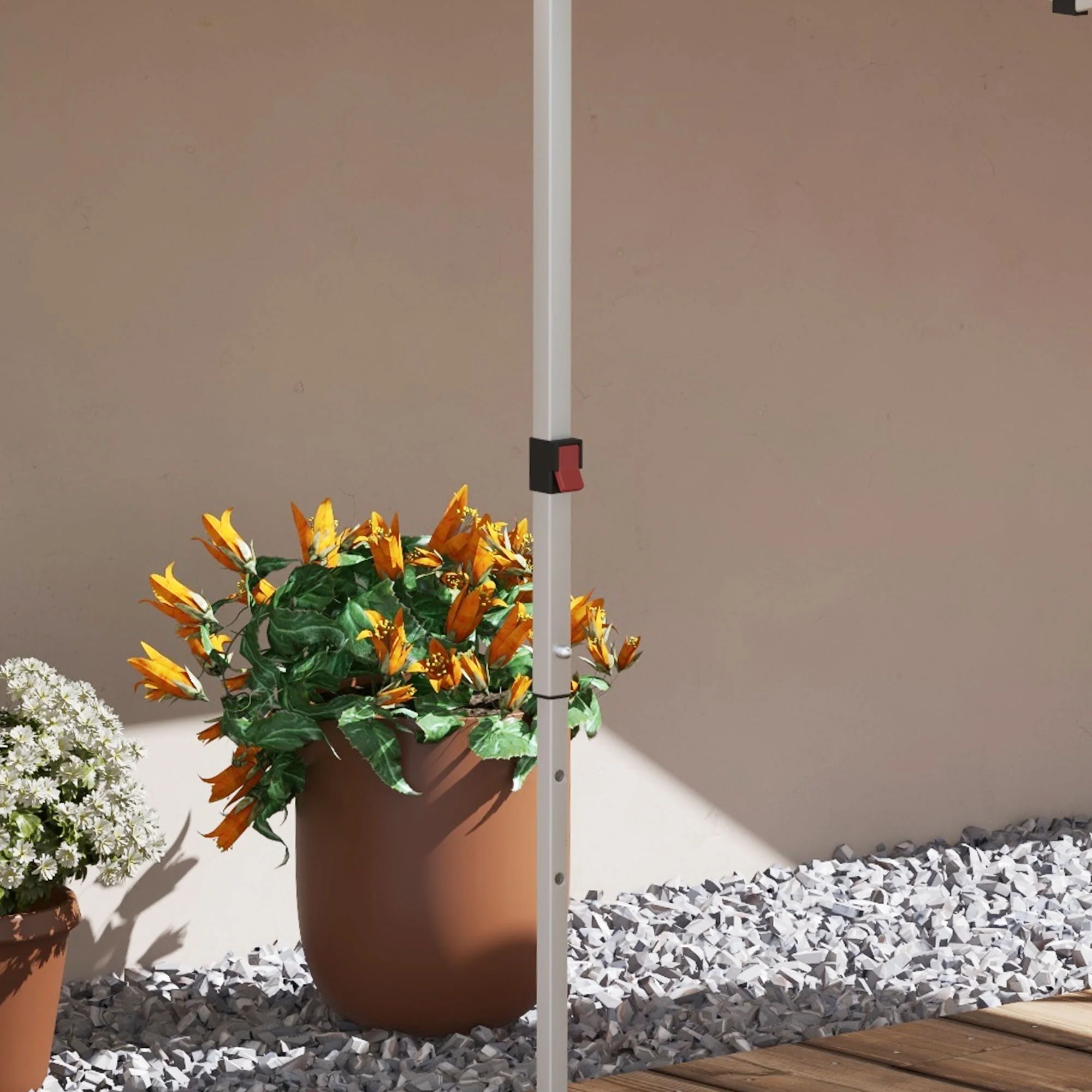 10' x 10' Adjustable Height Pop Up Canopy with Sidewalls, Weight Bags, Carry Bag, Beige - Image 11