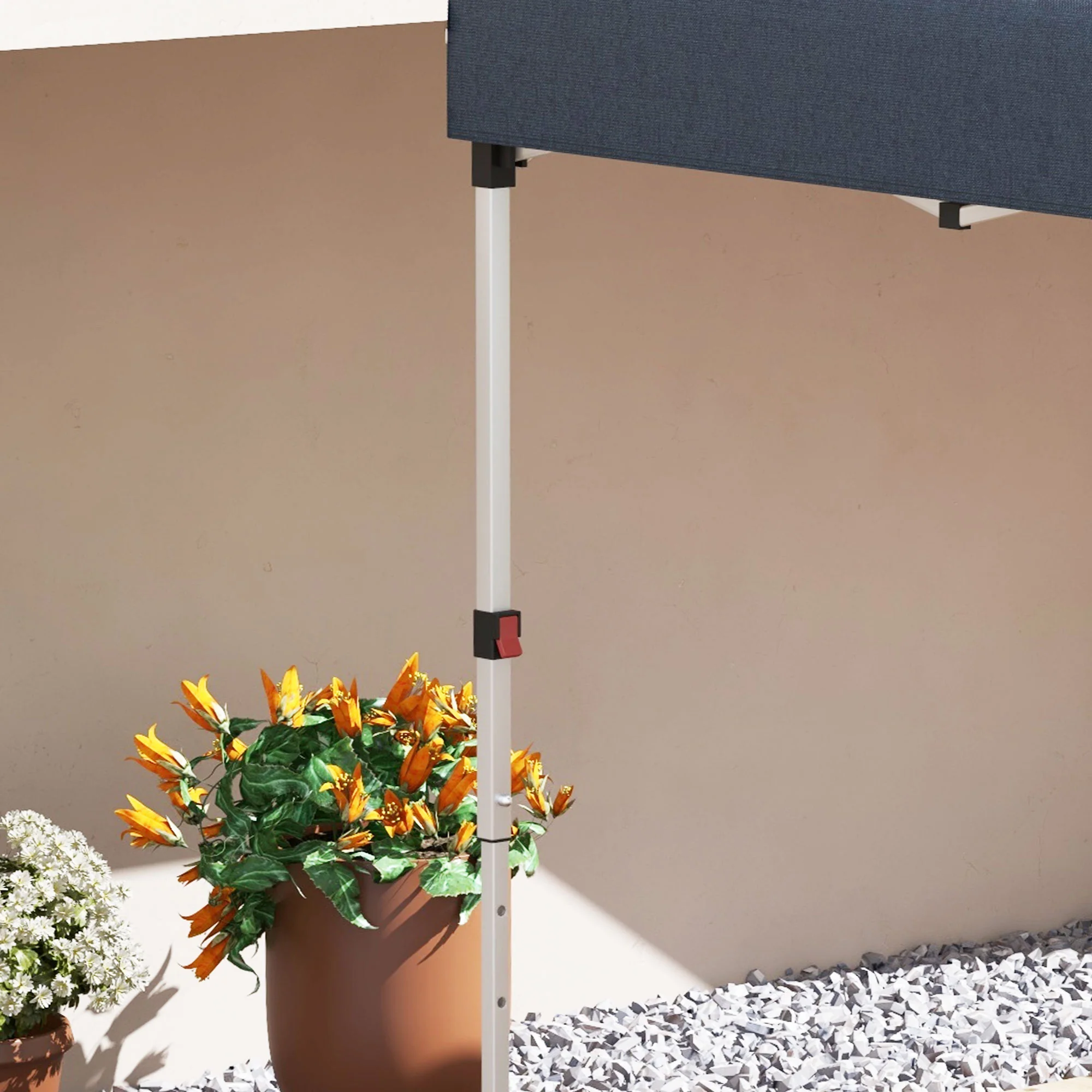 10' x 10' Adjustable Height Pop-Up Canopy with Sidewalls & Weight Bags, Navy Blue - Image 11