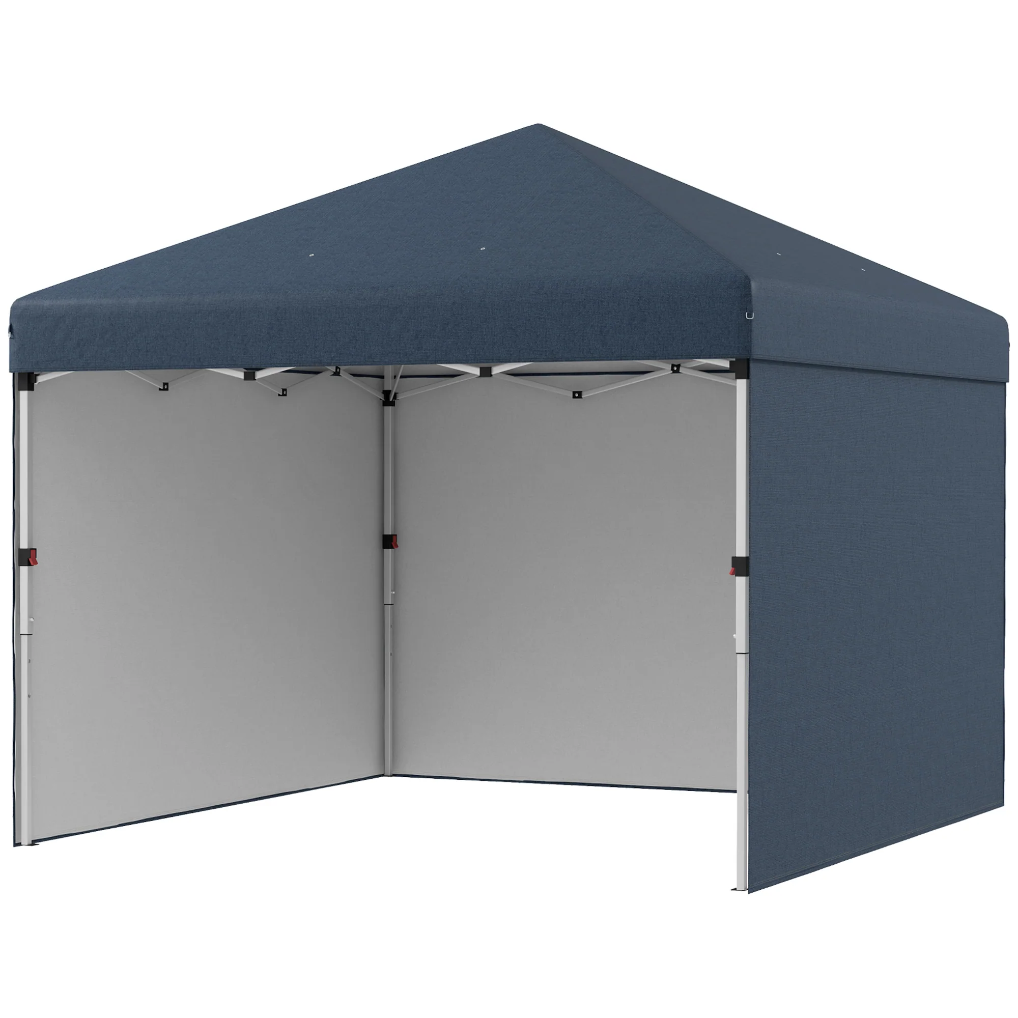 10' x 10' Adjustable Height Pop-Up Canopy with Sidewalls & Weight Bags, Navy Blue - Image 2