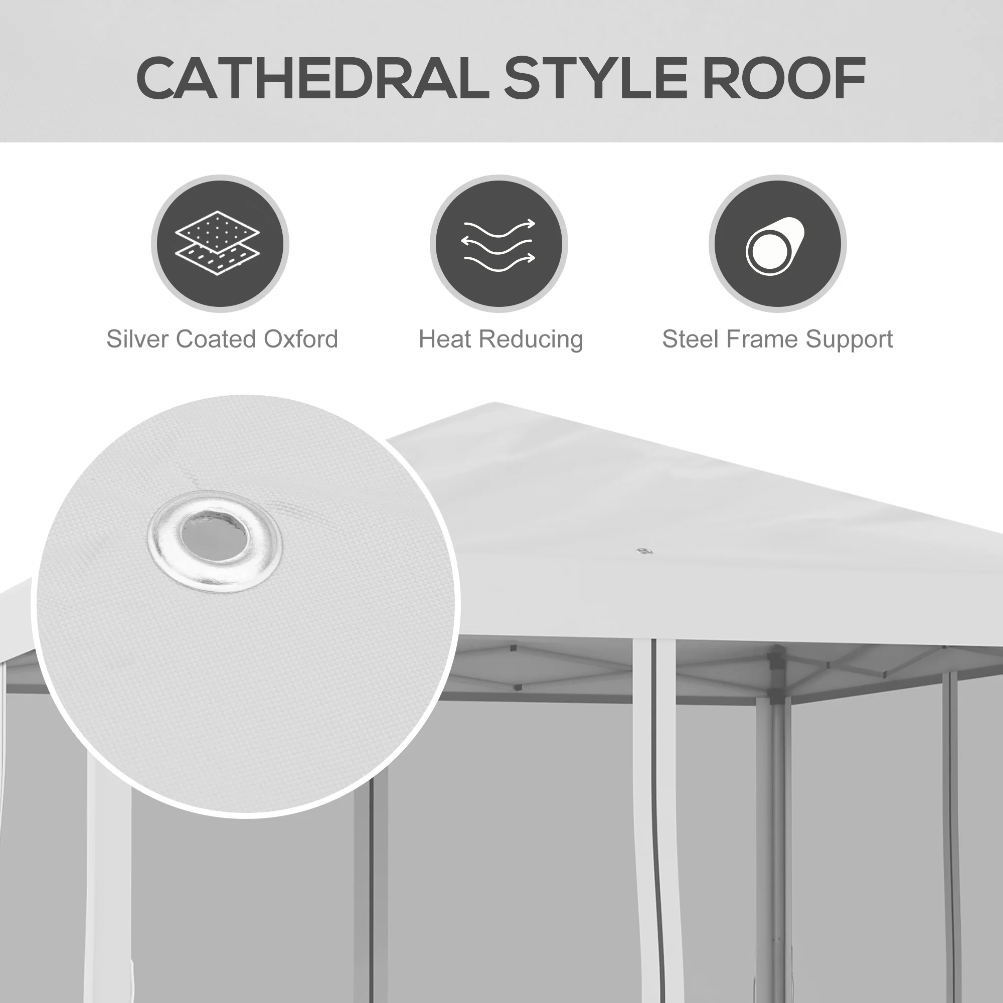 10' x 10' Instant Pop-Up Canopy with Removable Side & Mesh Walls, Cream White - Image 9