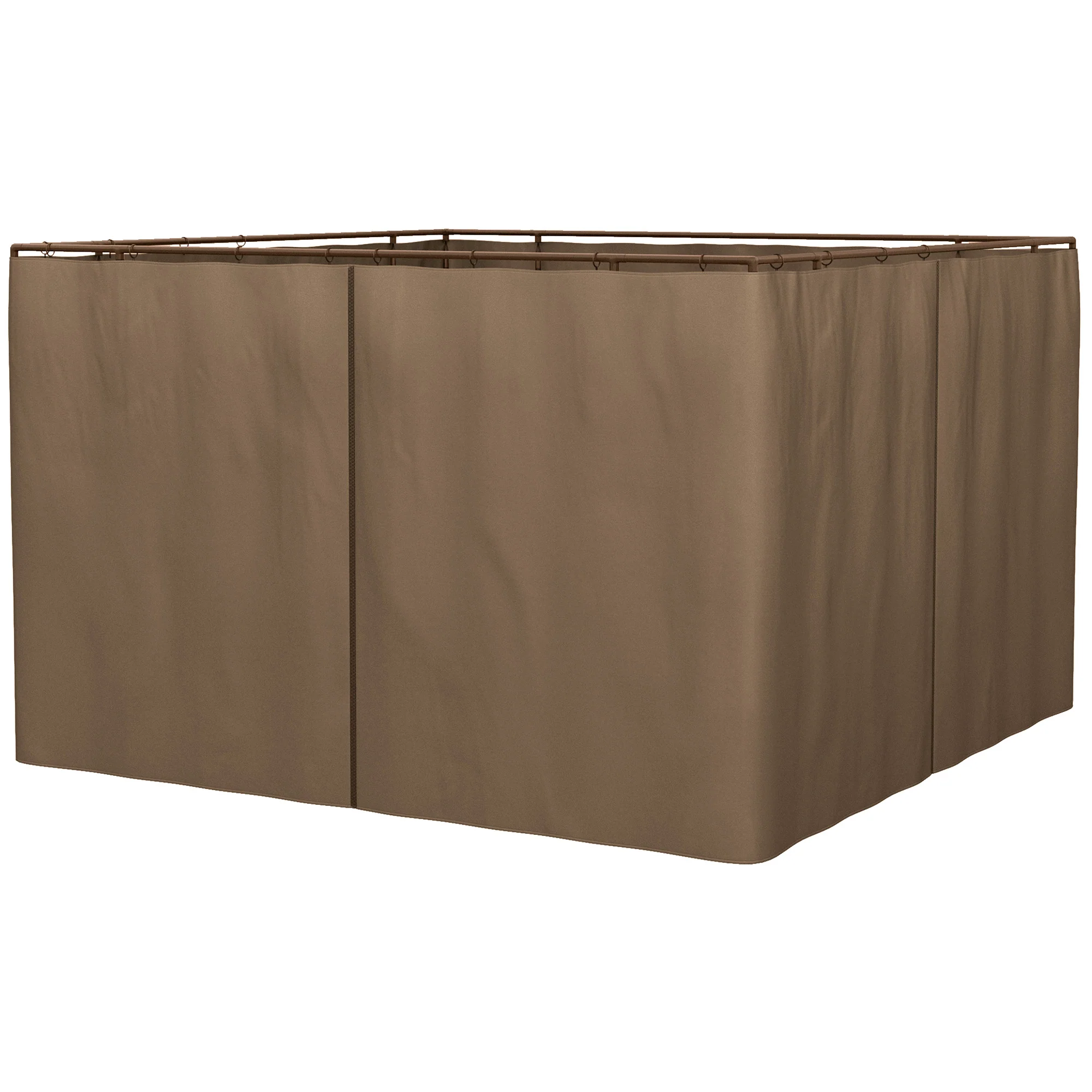 10' x 10' Gazebo Sidewall Set with Hooks/C-Rings, Brown