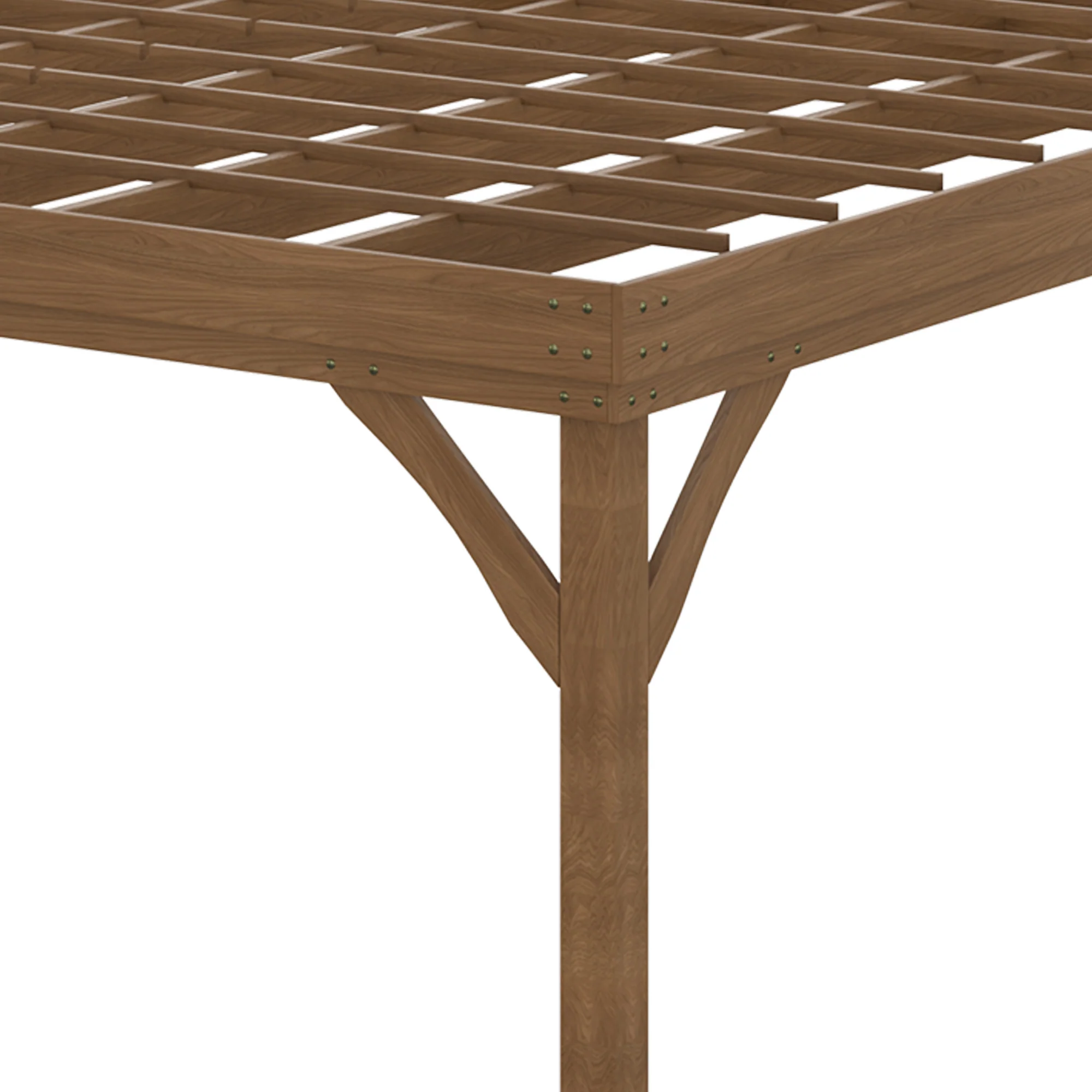 PerArbor 10' x 12' Wooden Pergola for Garden Patio Deck, Brown - Image 9