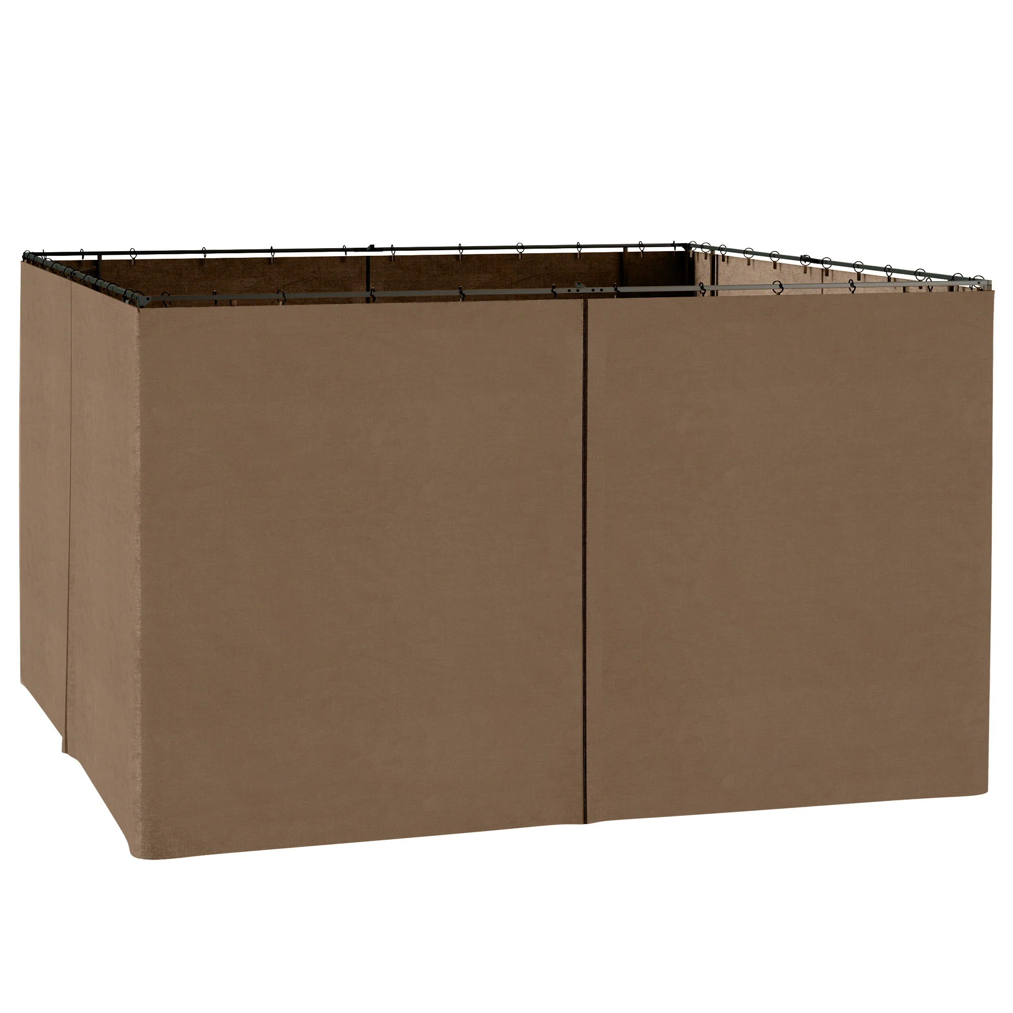 10' x 12' Gazebo Sidewall Set Hooks/C-Rings Brown - Image 12