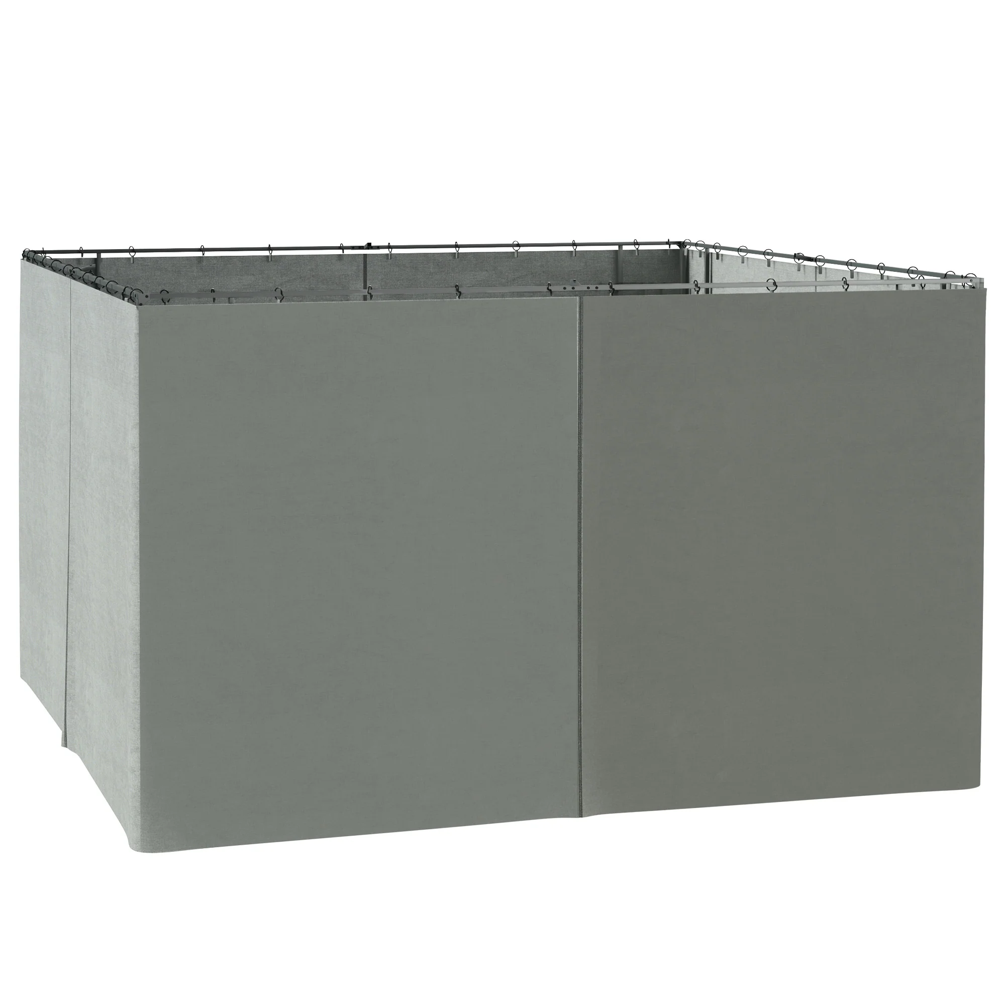 10' x 12' Gazebo Sidewall Set with Hooks & C-Rings, Gray