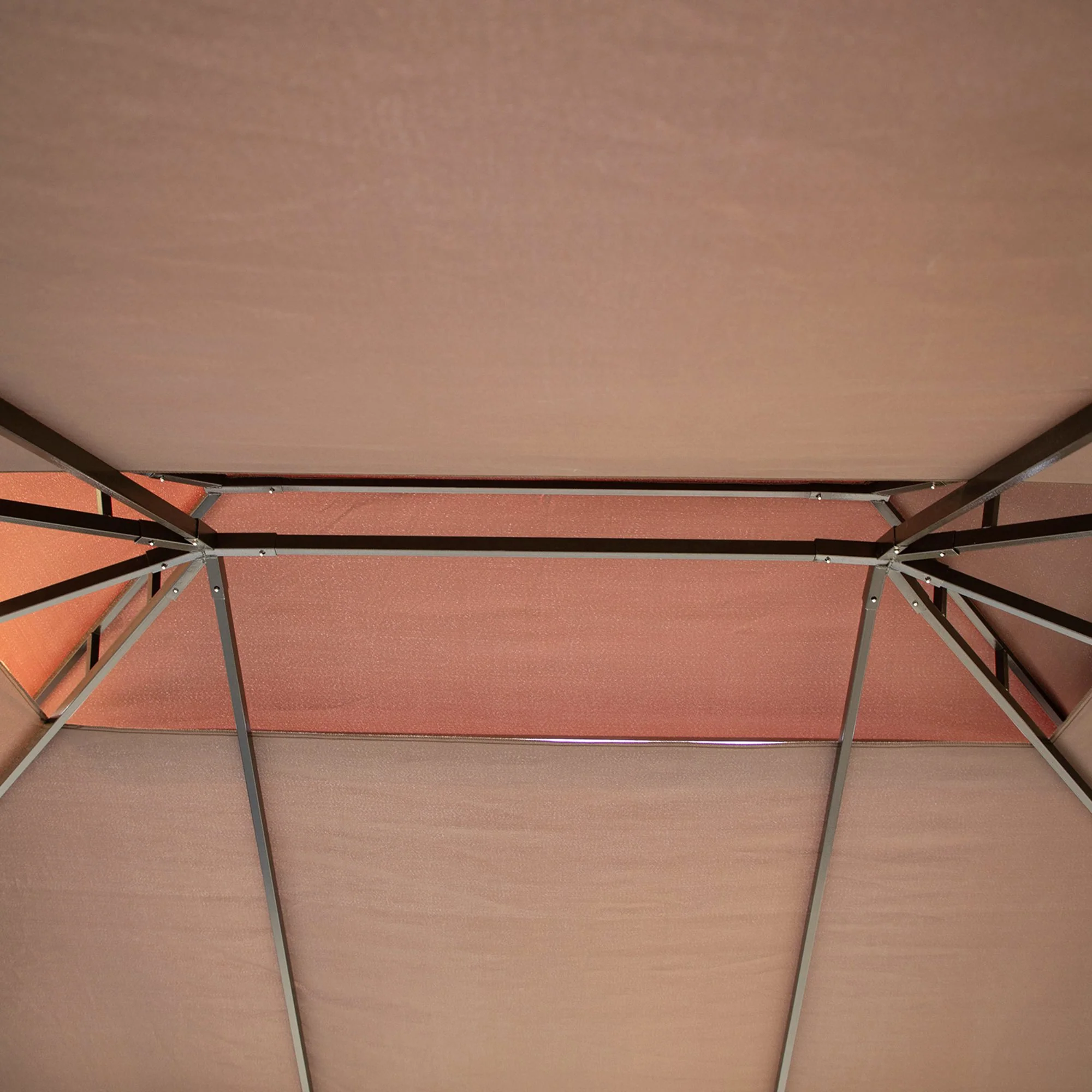 10' x 13' Patio Gazebo with Outdoor Canopy Shelter, Aluminum Frame, Netting, Curtains, Coffee - Image 11