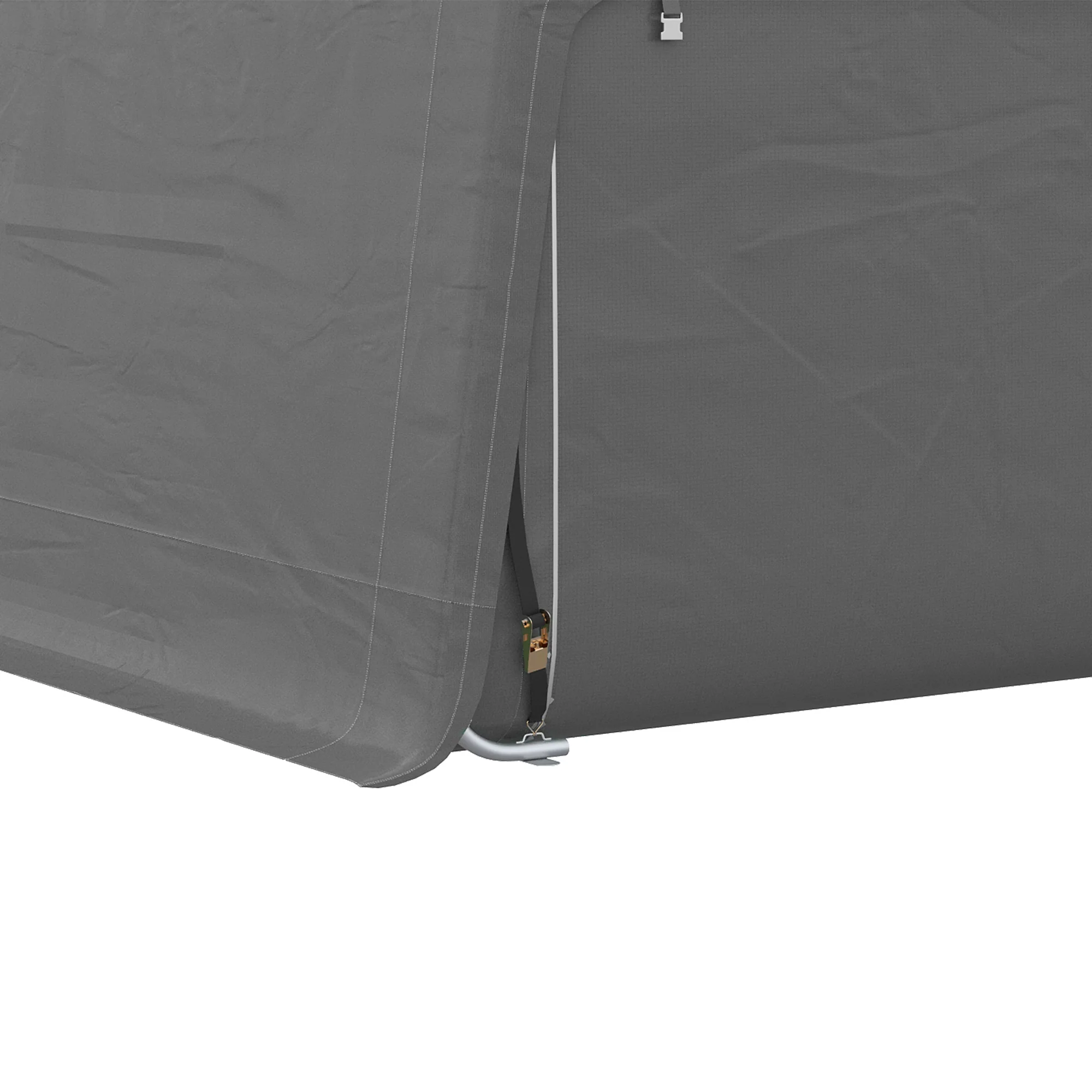 10' x 20' Portable Carport, Heavy-Duty Storage Tent, Anti-UV PE Cover, Double Zipper Doors, Gray - Image 10