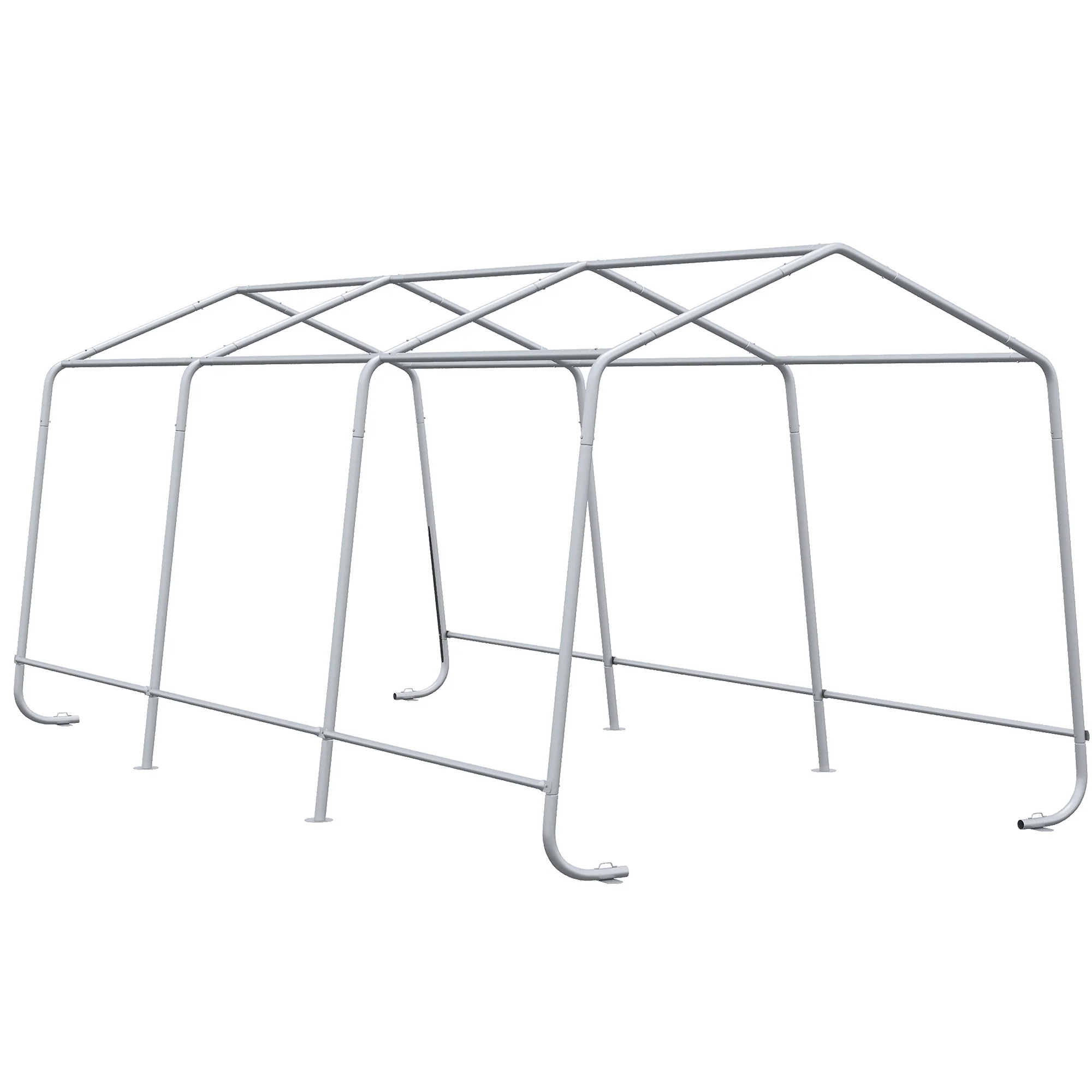 10' x 20' Portable Carport, Heavy-Duty Storage Tent, Anti-UV PE Cover, Double Zipper Doors, Gray - Image 11