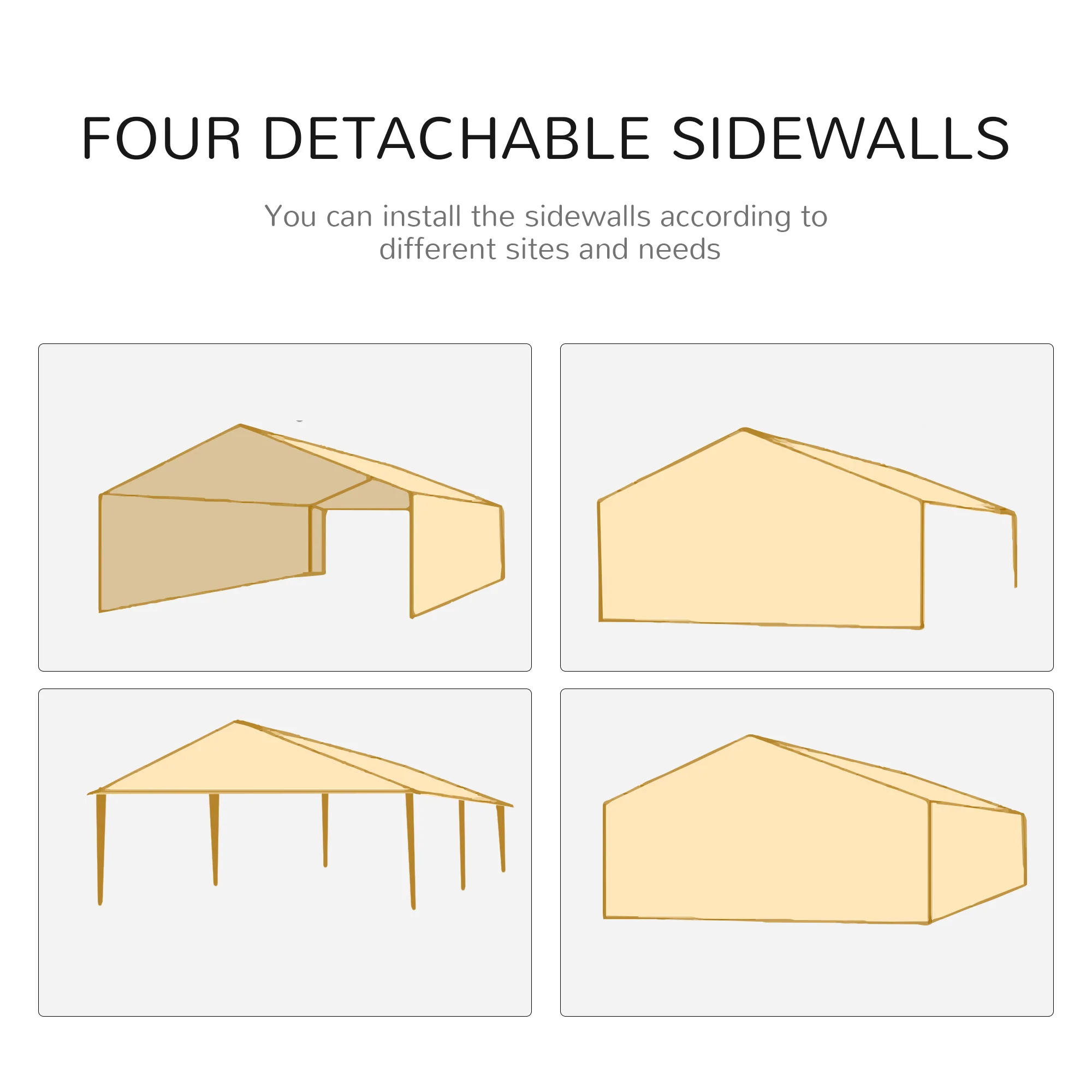 10' x 20' Large Party Tent with Removable Windows & Canopy, Blue - Image 6