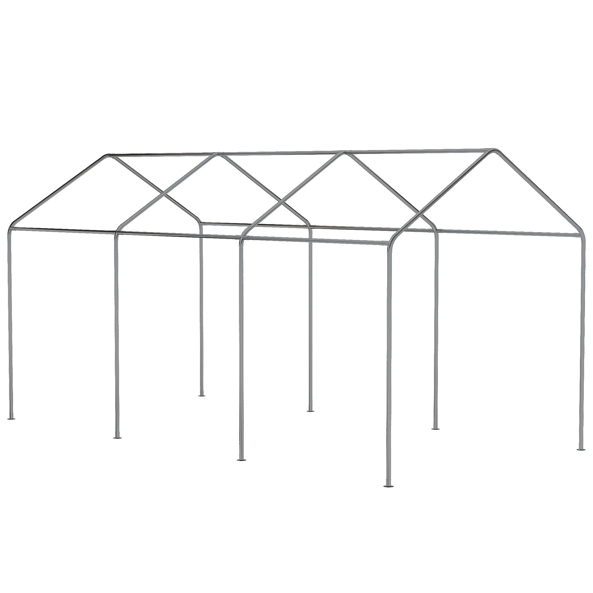 10' x 20' Adjustable Height Portable Canopy Tent with 8 Legs, Shelter for Outdoor Storage, White - Image 10