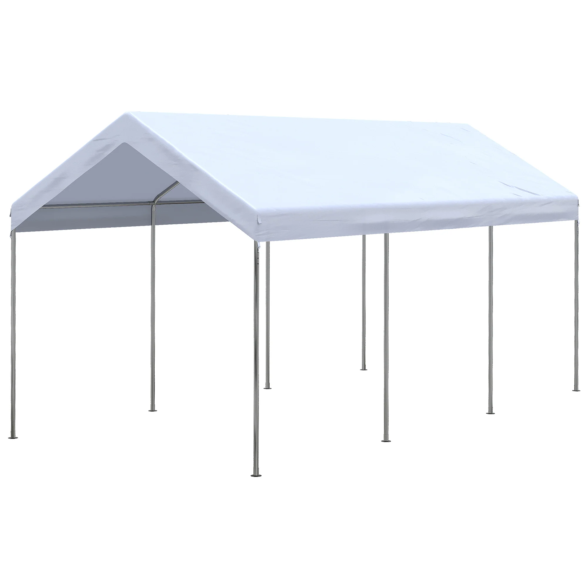 10' x 20' Adjustable Height Portable Canopy Tent with 8 Legs, Shelter for Outdoor Storage, White - Image 2