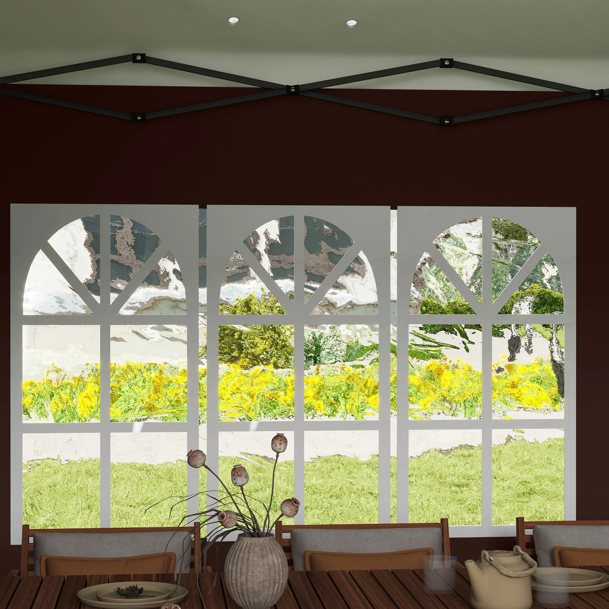 10' x 20' Pop Up Canopy Tent with 4 Sidewalls & Carry Bag, Instant Gazebo for Patio & Garden - Image 11