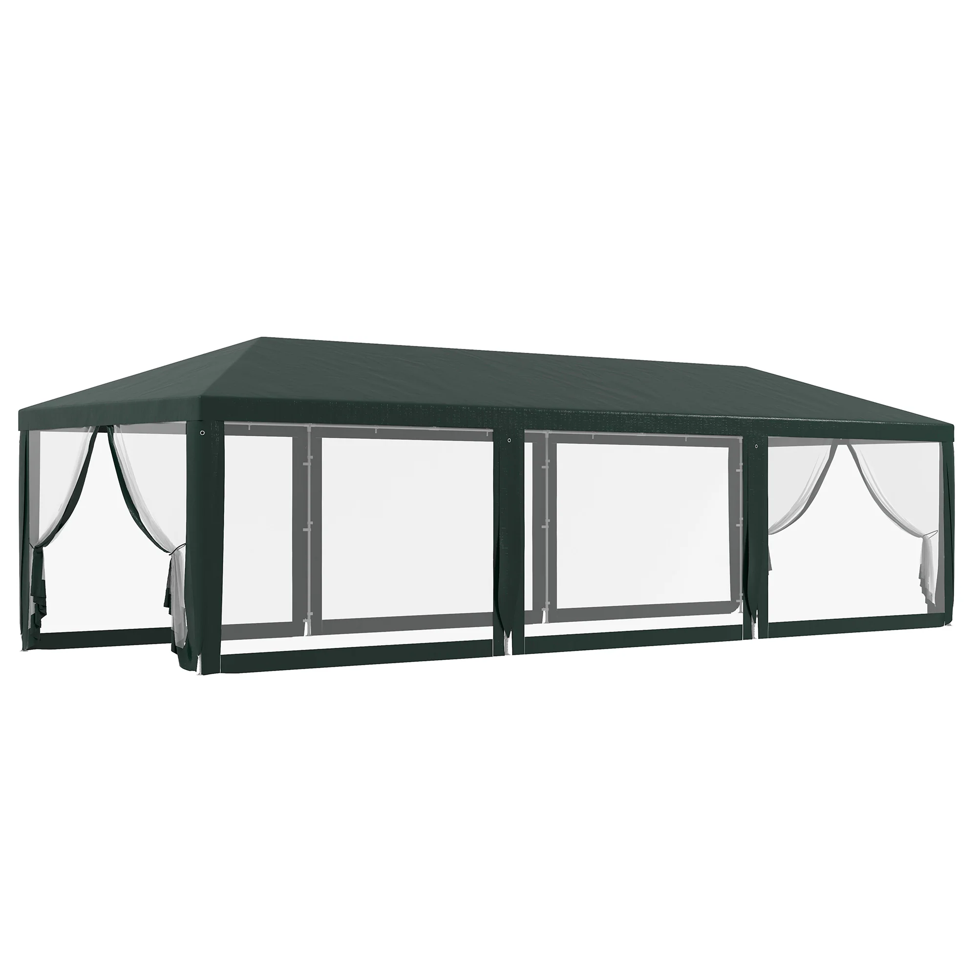 10' x 28' Party Tent, Wedding Canopy with Removable Sidewalls, Shade Shelter, Green - Image 12