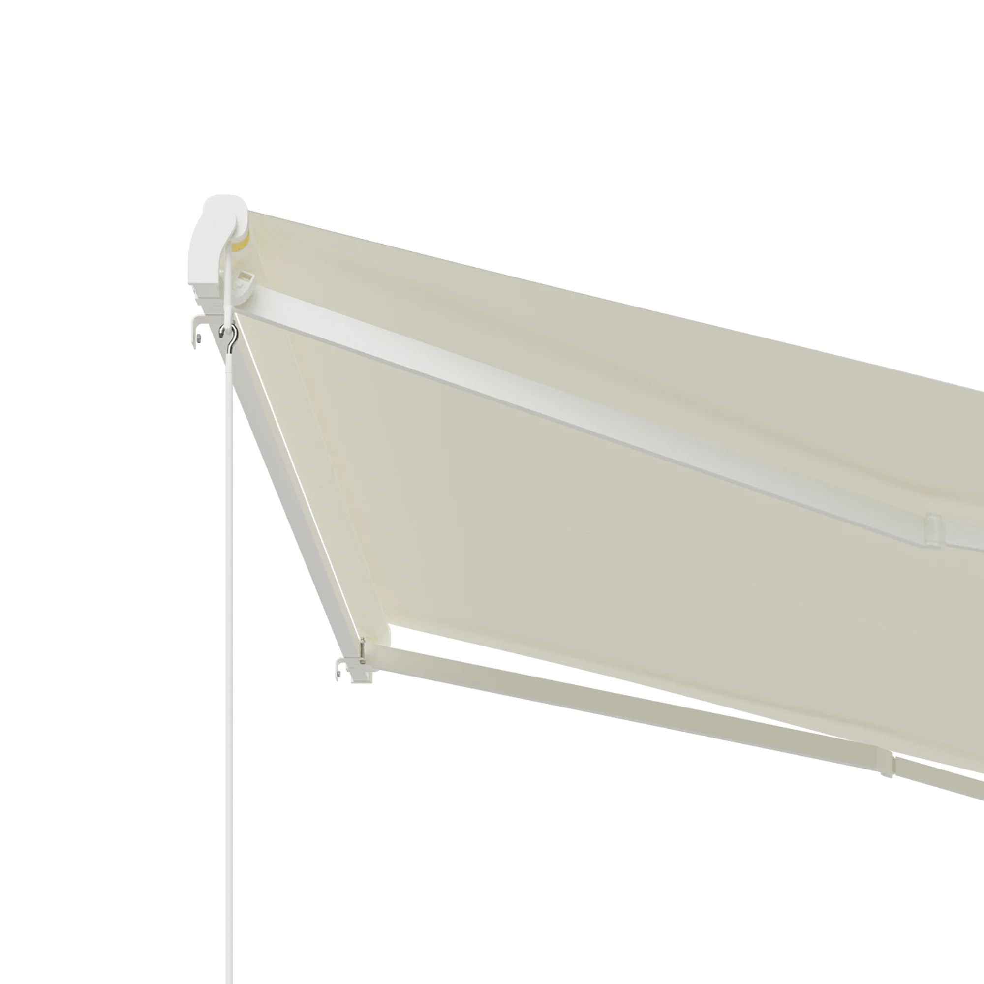 10' x 8' Retractable Electric Awning with UV Protection, Remote Control & Manual Crank in Cream - Image 11