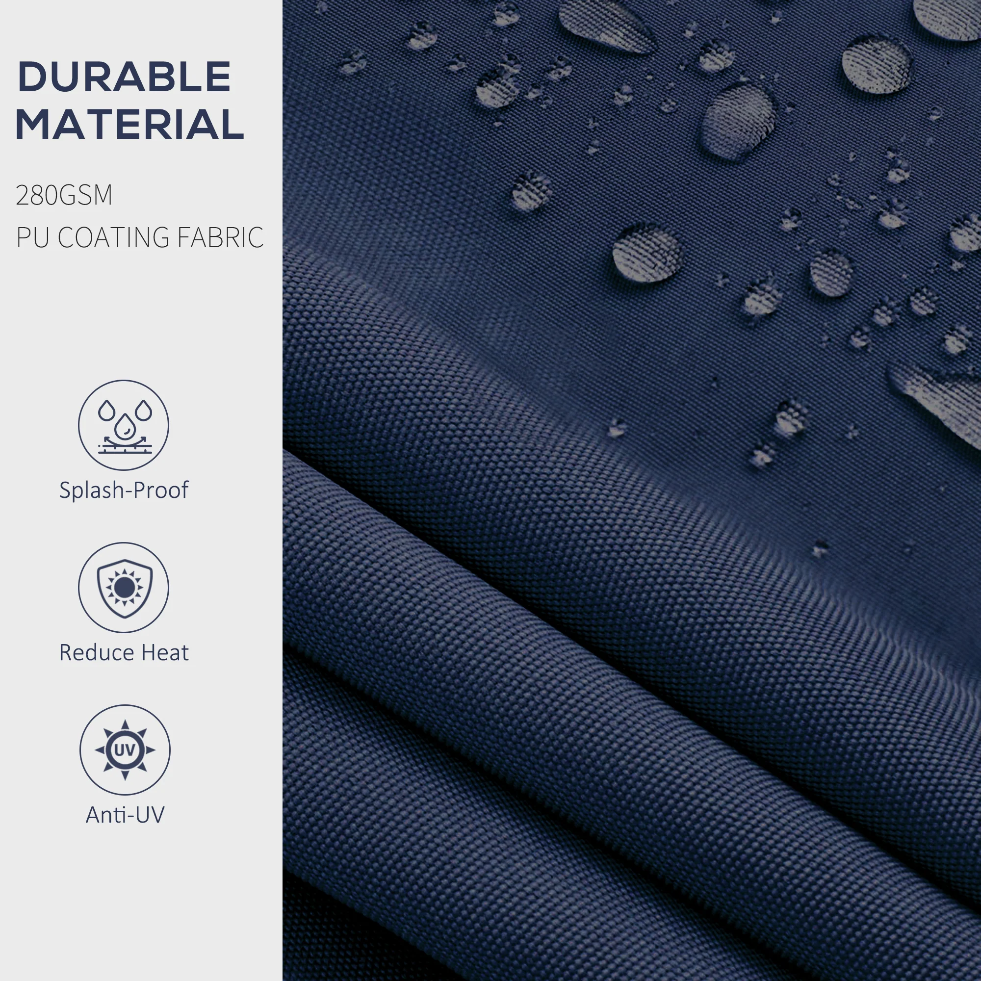 10' x 8' Retractable Awning with UV-Resistant 280gsm Fabric, Blue - Image 8