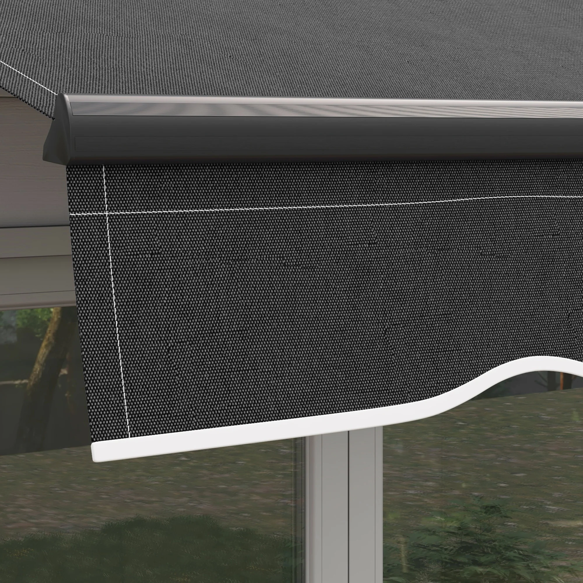 10' x 8' Retractable Awning, 280gsm UV-Resistant Sunshade Shelter for Outdoor Use, Dark Gray - Image 11
