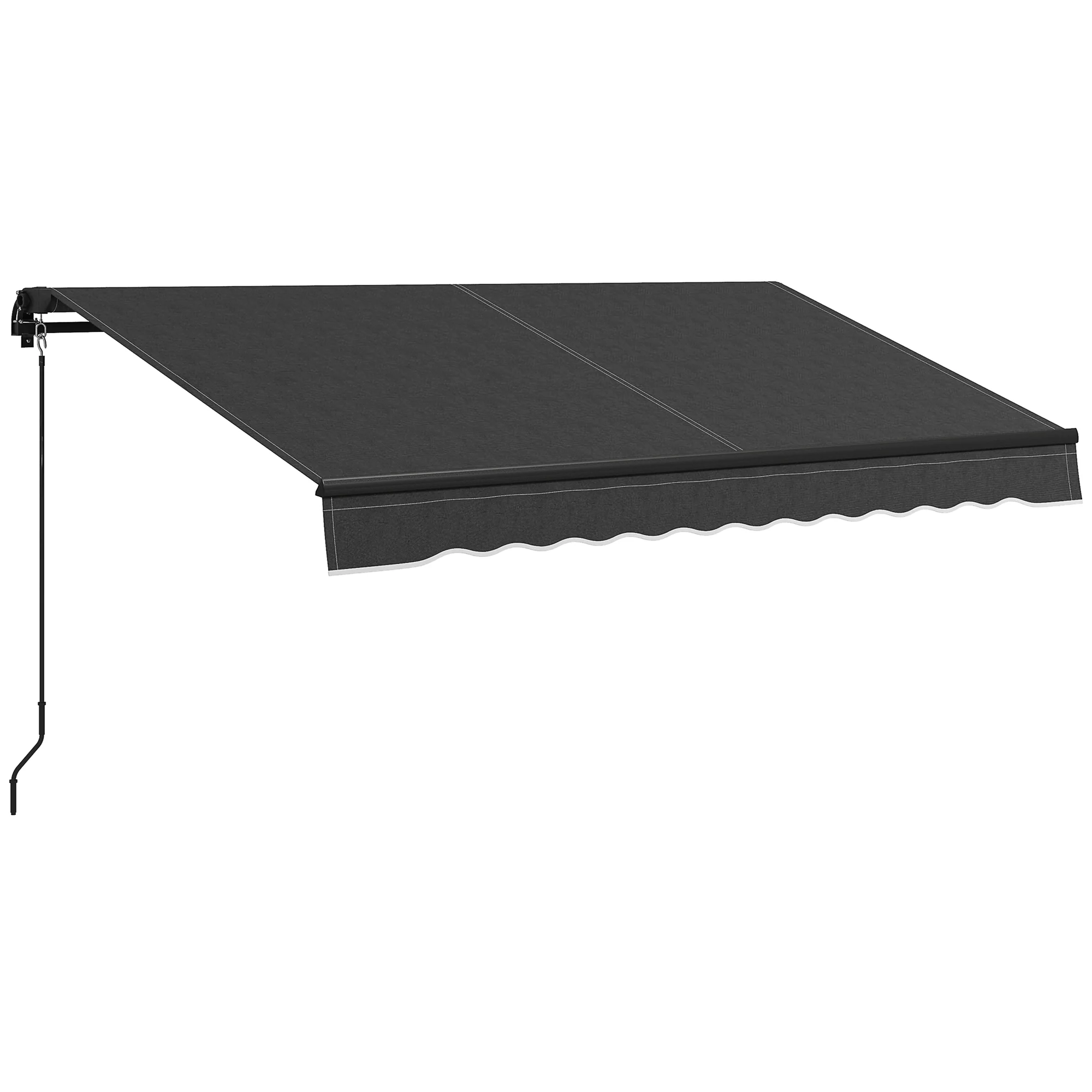 10' x 8' Retractable Awning, 280gsm UV-Resistant Sunshade Shelter for Outdoor Use, Dark Gray - Image 12