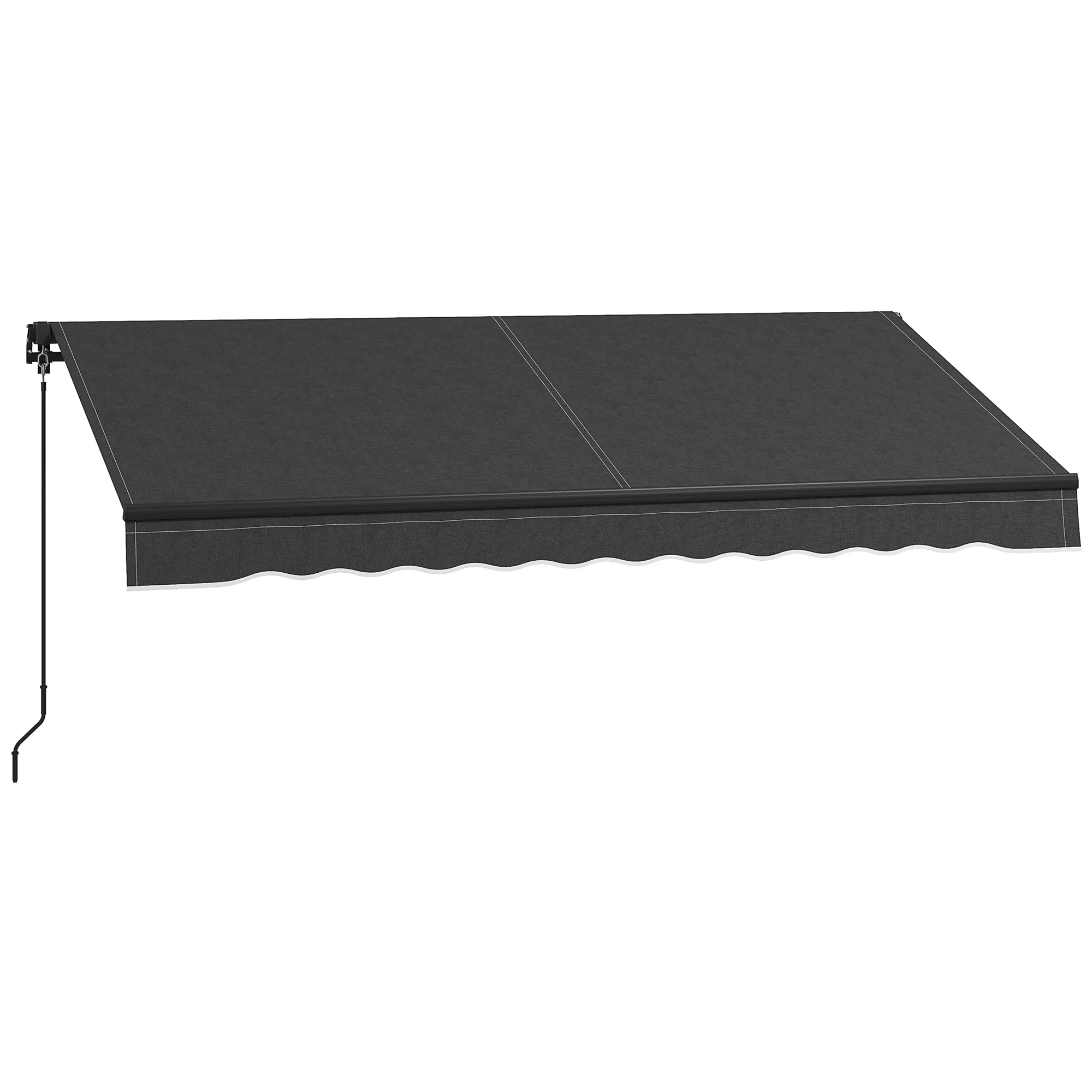 10' x 8' Retractable Awning, 280gsm UV-Resistant Sunshade Shelter for Outdoor Use, Dark Gray - Image 2